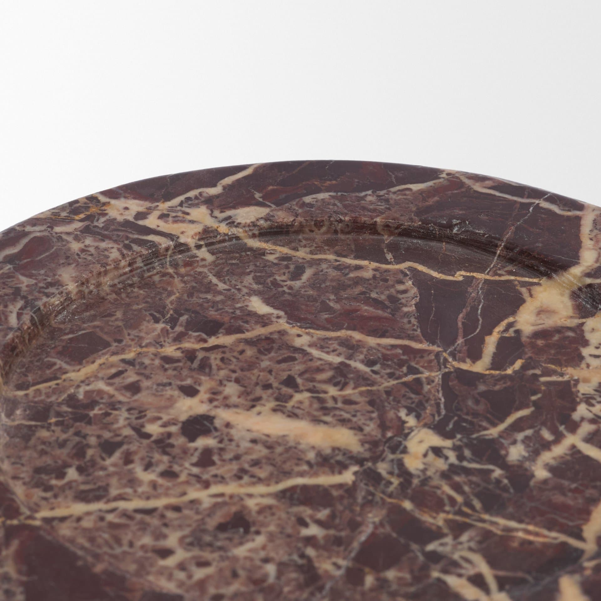 Bordo Red Marble w/ Glass Hurricane Candle Holder — product photograph