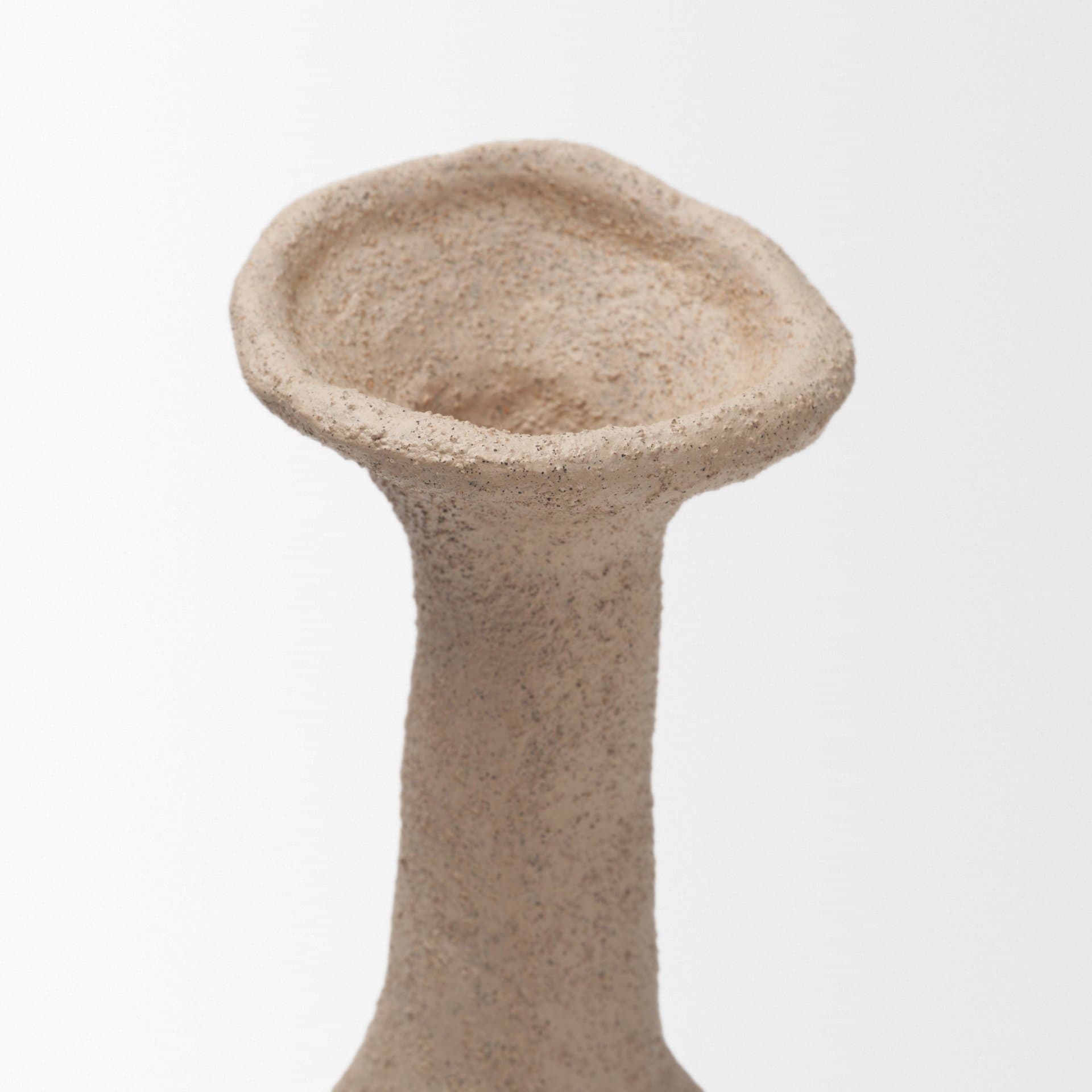 Runa Small Taupe Ceramic Rustic Decorative Bottle — product photograph
