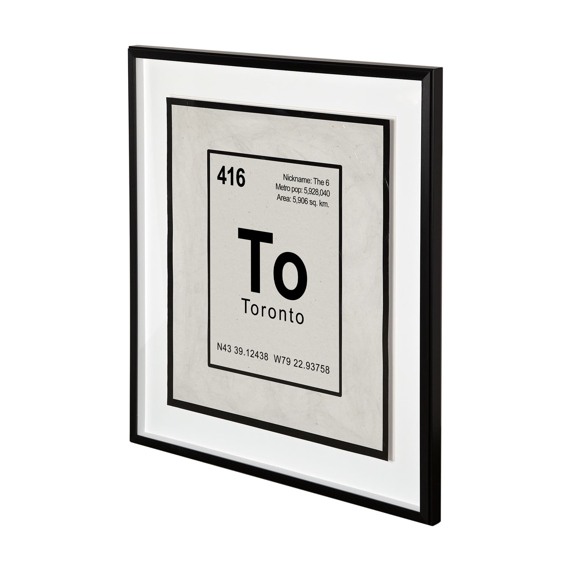 Toronto by Glartlab a Hand Embellished Textured Framed Art Print Matted under Glass — product photograph