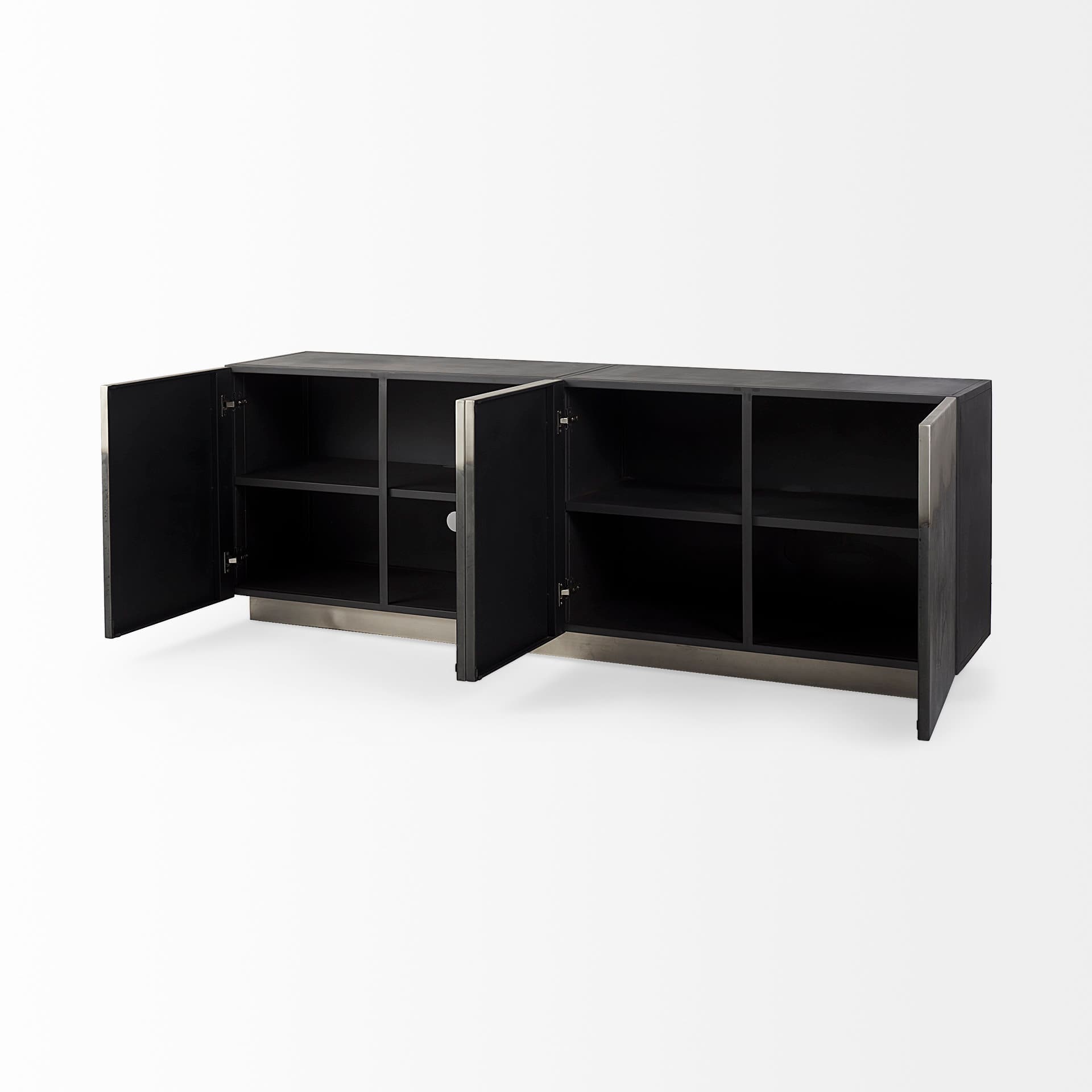 Roxdale 82.0L x 18.0W x 29.0H Acid Wash Metal Sideboard — product photograph