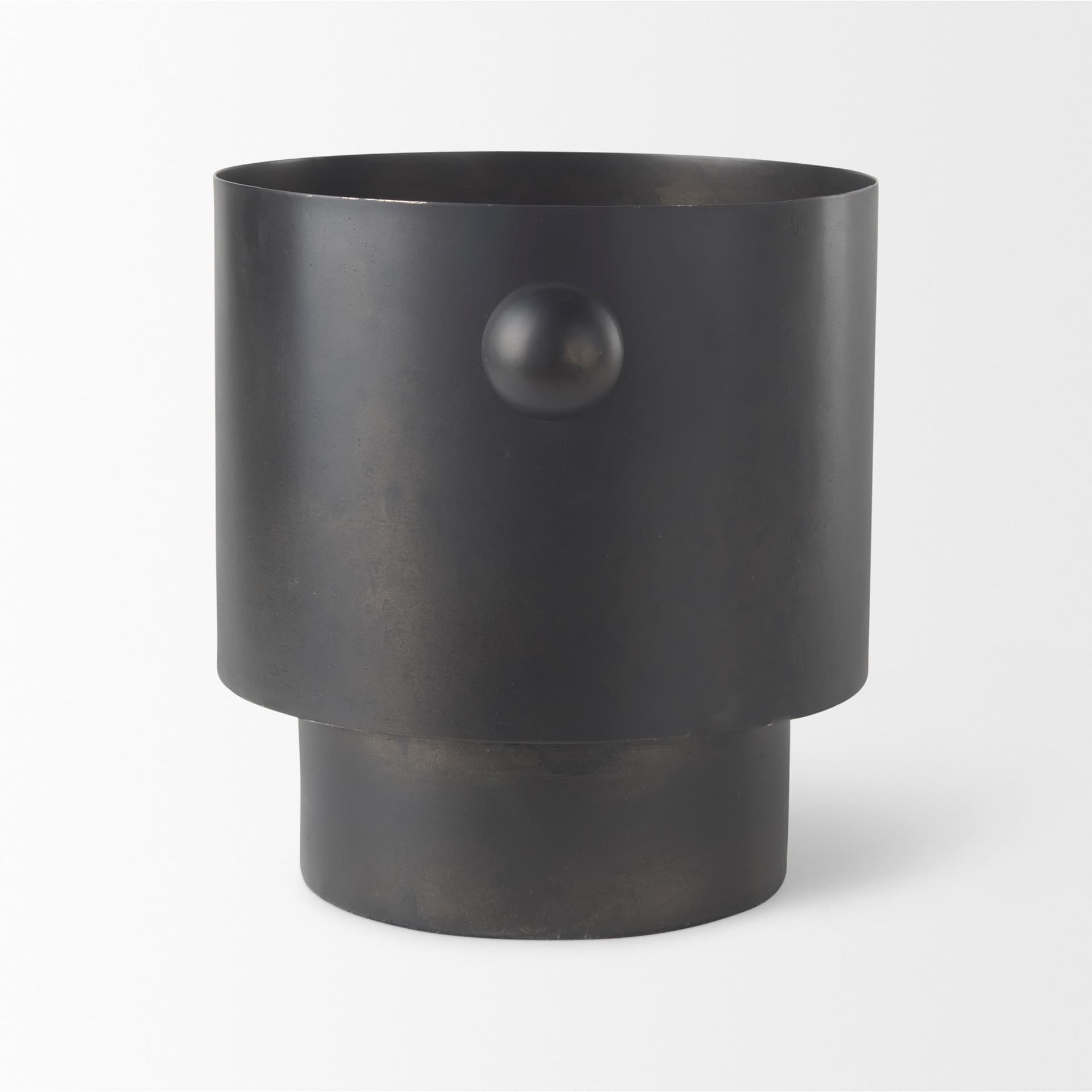 Juno 8.5H Large Black Iron Vase — product photograph