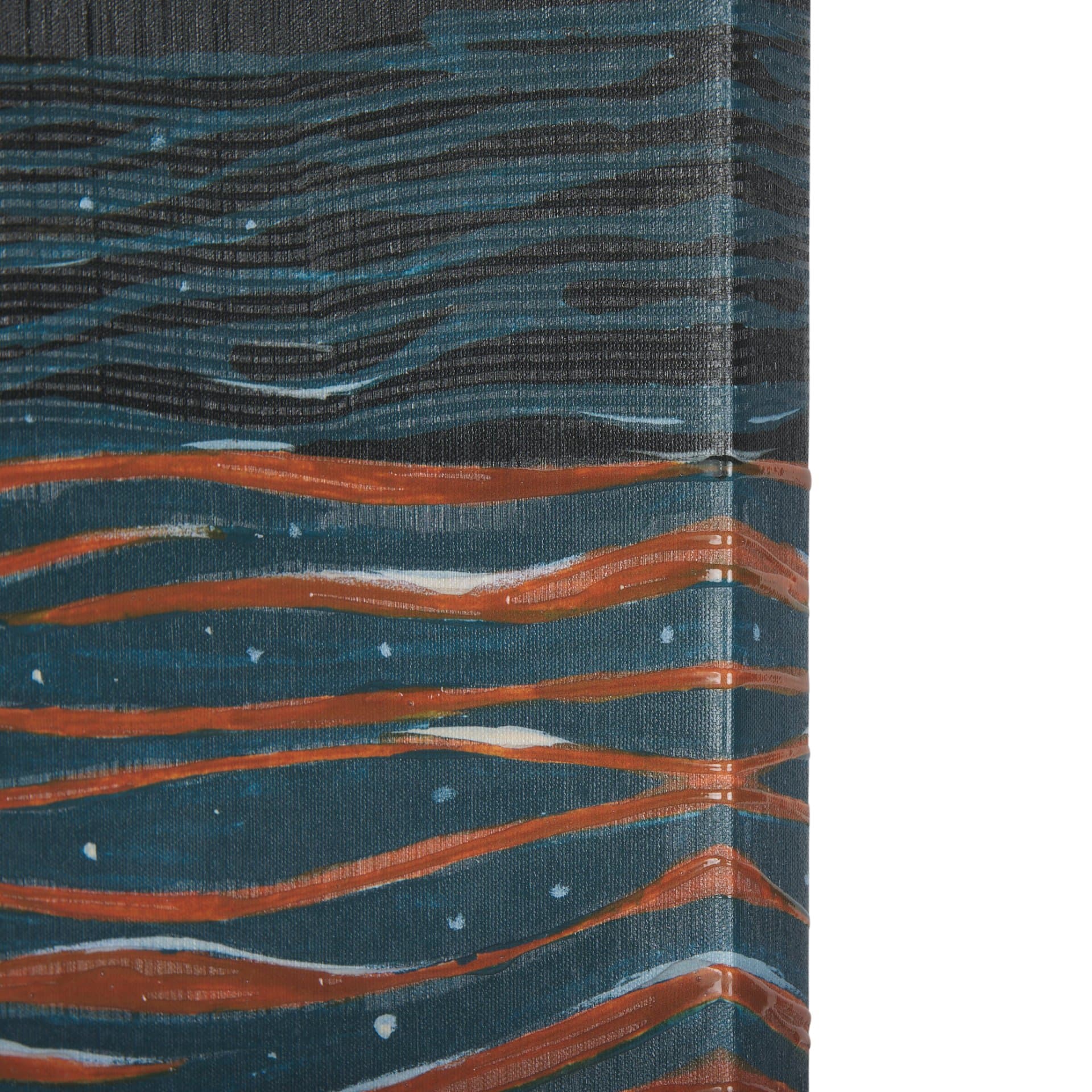 Sea bay at nitght I by Mercana Studio a Hand Embellished Textured Canvas — product photograph
