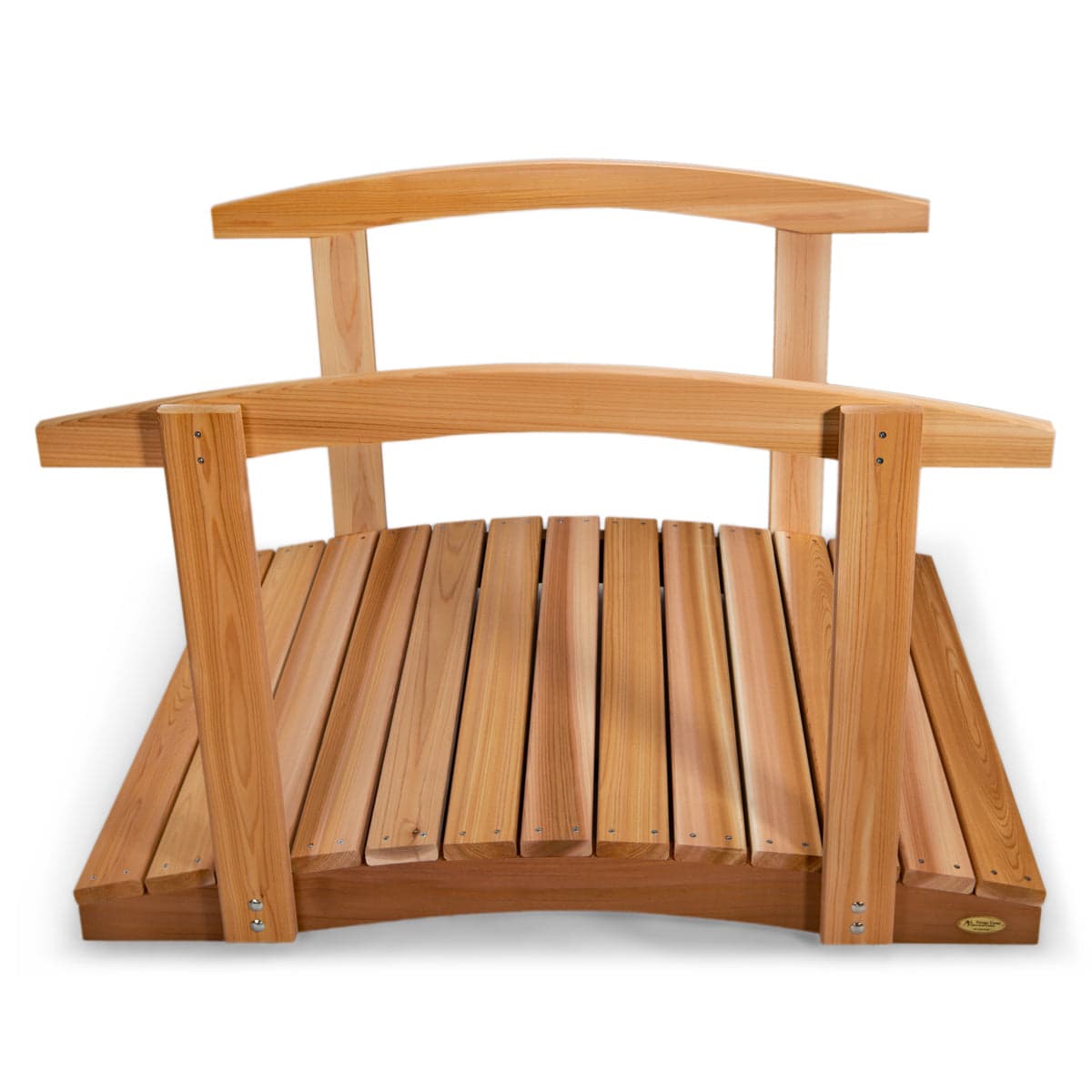 4-Ft Cedar Garden Bridge with Side Rails — product photograph