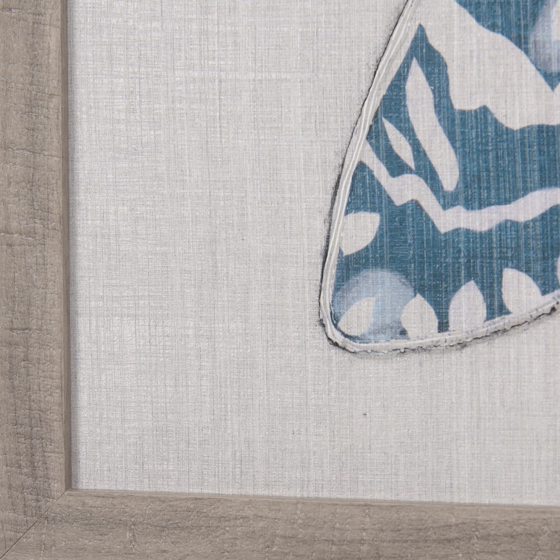 Moth Blue III by Mercana Studio a Hand Embellished Textured Framed Art Print — product photograph