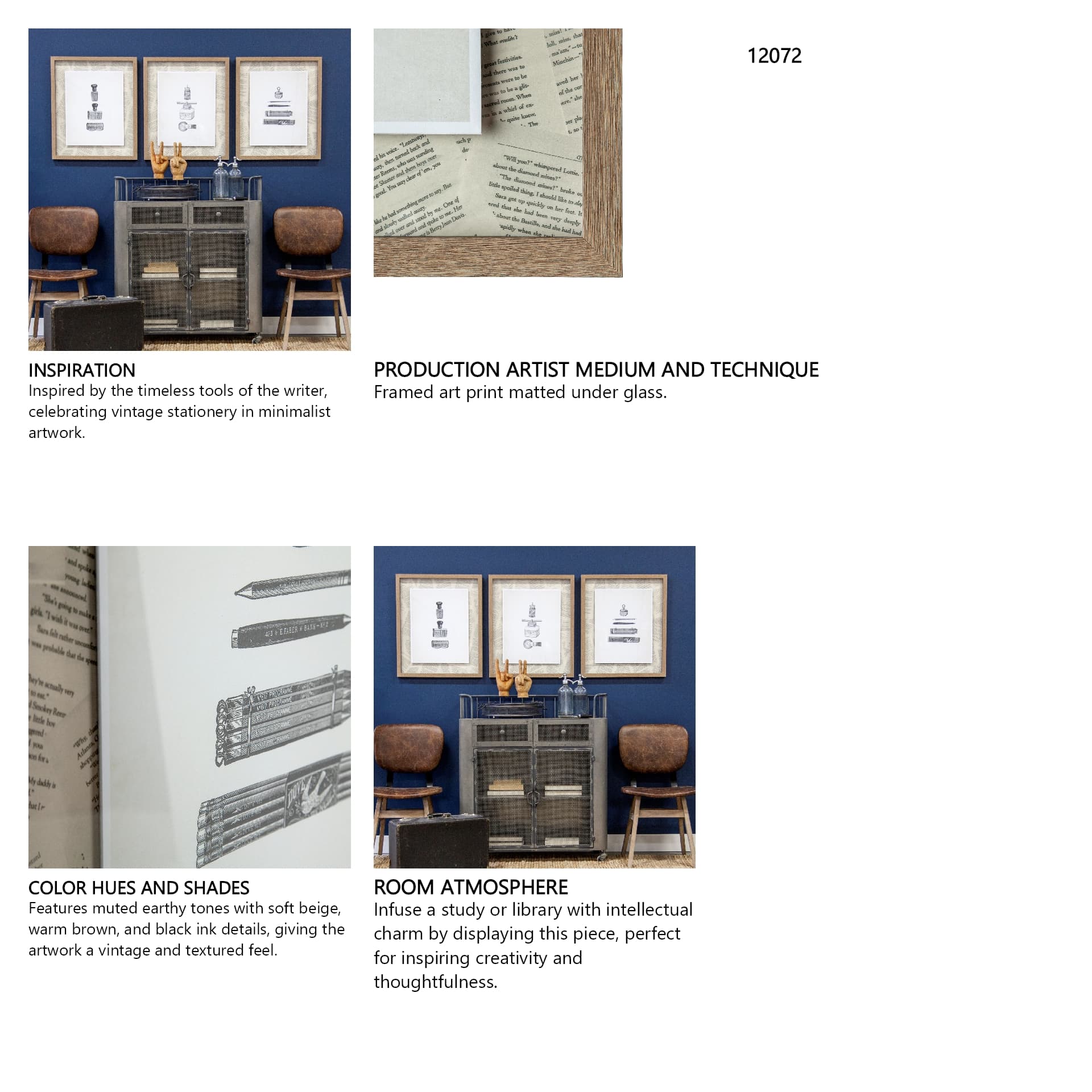 Pencils & Pen by Sam Appleman a Framed Art Print Matted under Glass — in a styled room