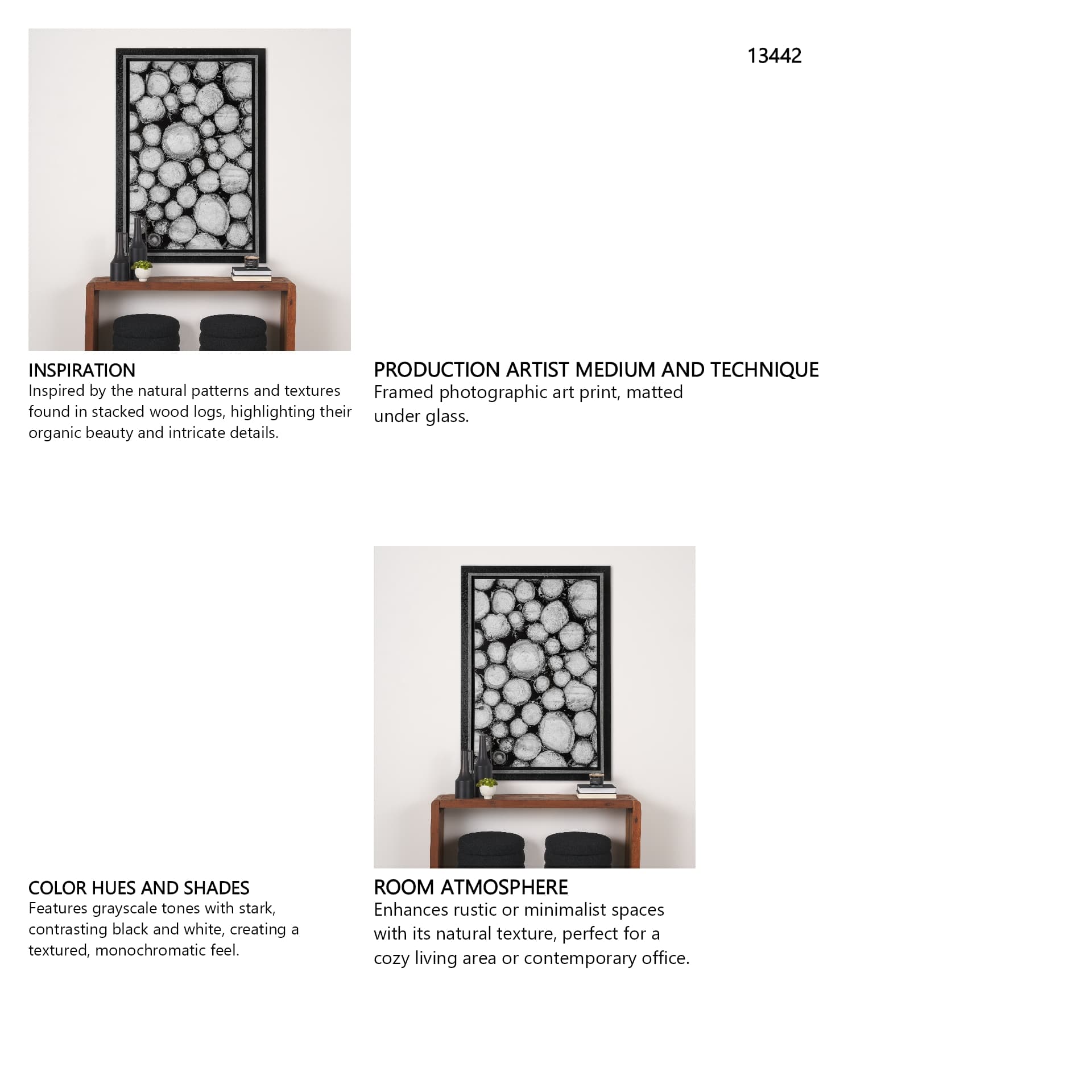 Timber Focus by Assaf Frank a Framed Photo Art Print Matted under Glass — in a styled room