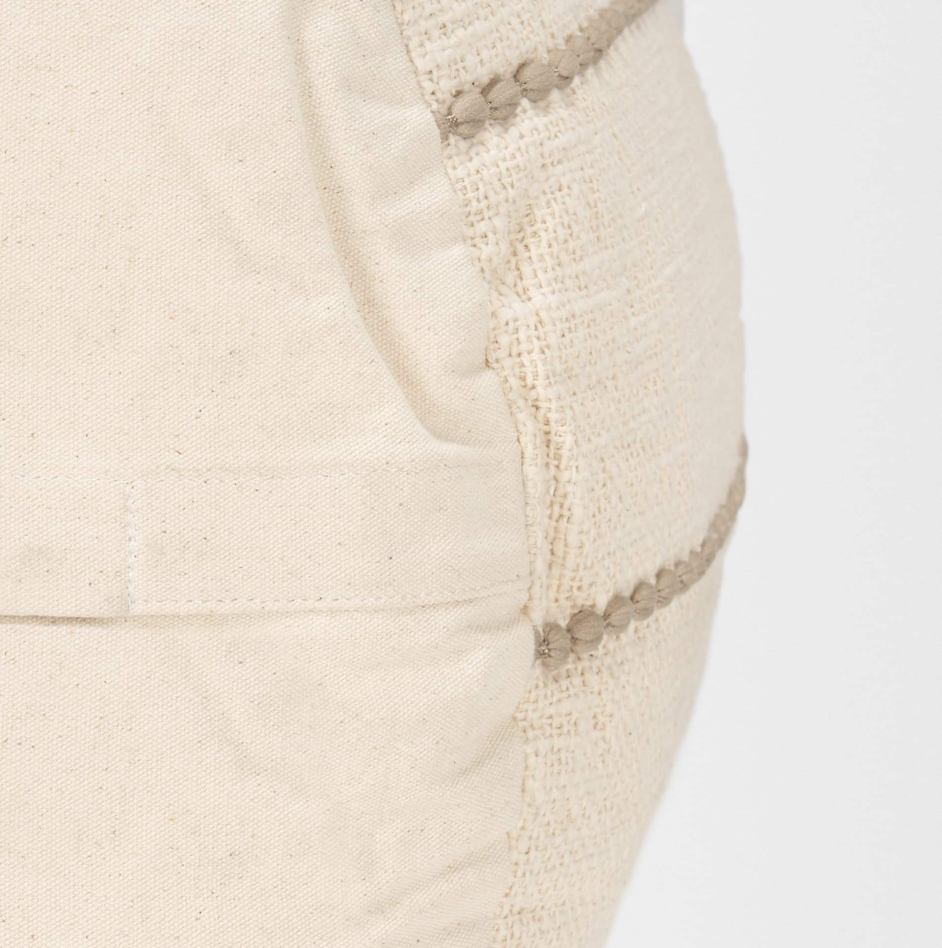 Sachi Beige w/ Stitching Pouf — product photograph
