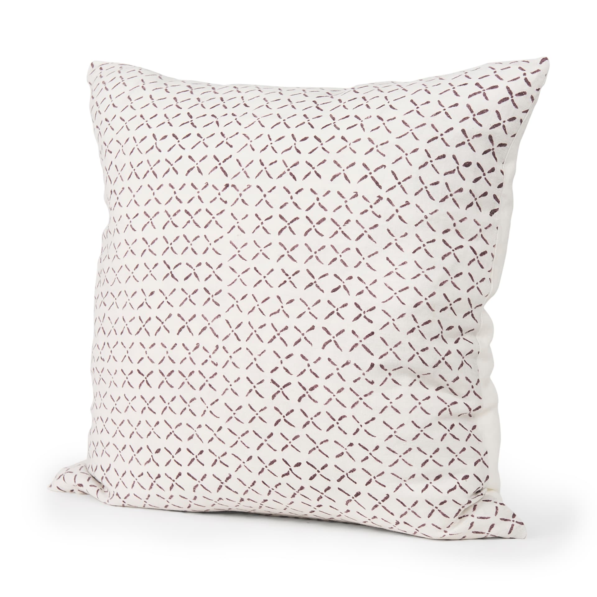 Jayden 22x22 Cream w/ Merlot Print Linen Square Pillow Cover — product photograph