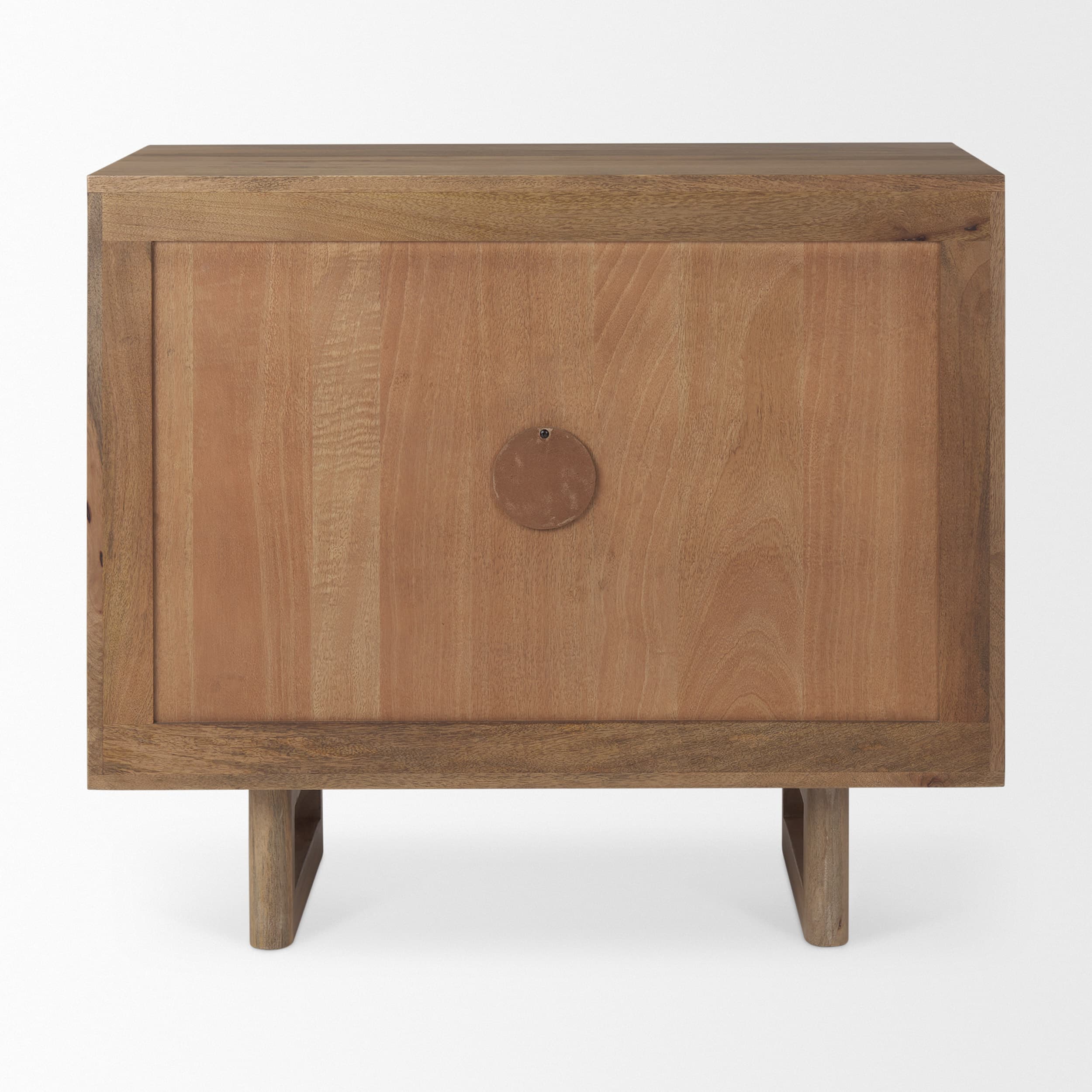 Grier 36" Light Brown Wood w/ Cane 2 Door Accent Cabinet — product photograph