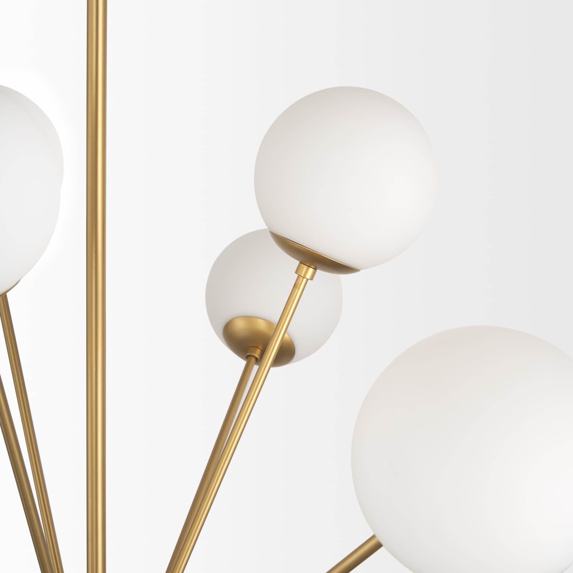 Barbara Brushed Gold Metal w/ Frosted Glass Globes 18-Light Chandelier — product photograph
