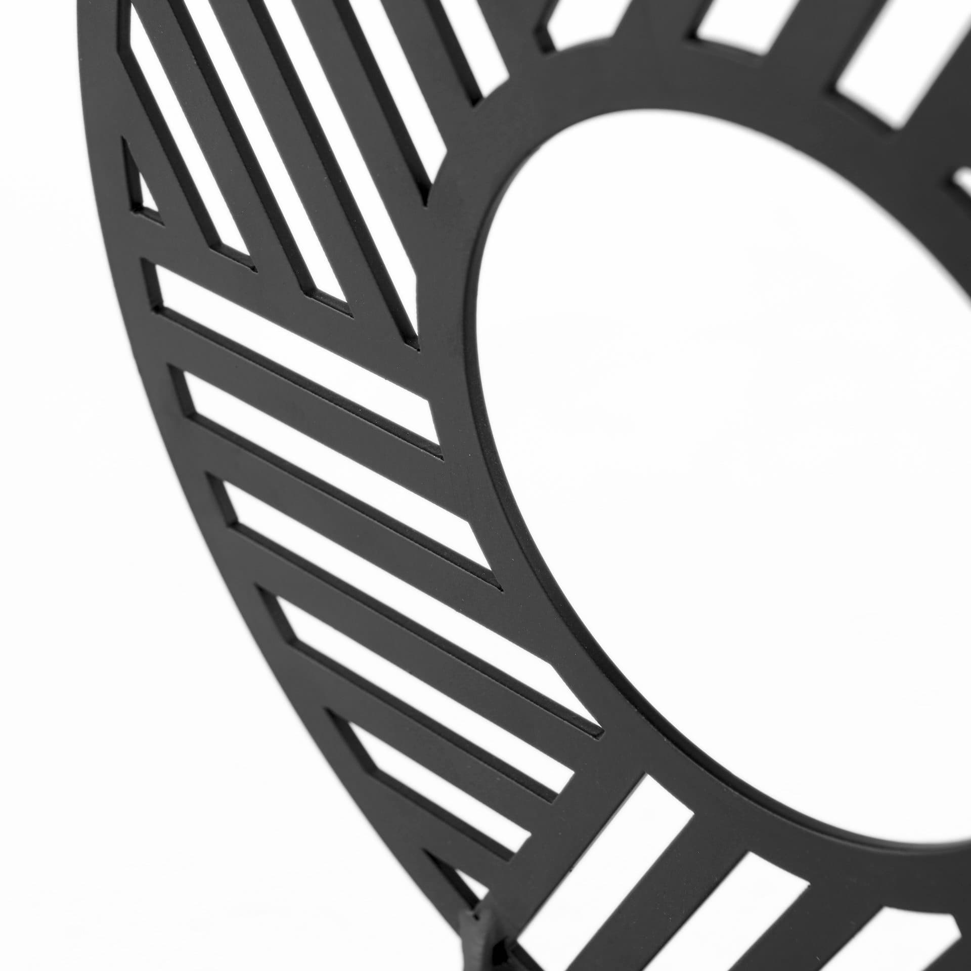 Micra 11.0L x 3.0W x 13.4H Matte Black Metal Decorative Object on a Stand — product photograph