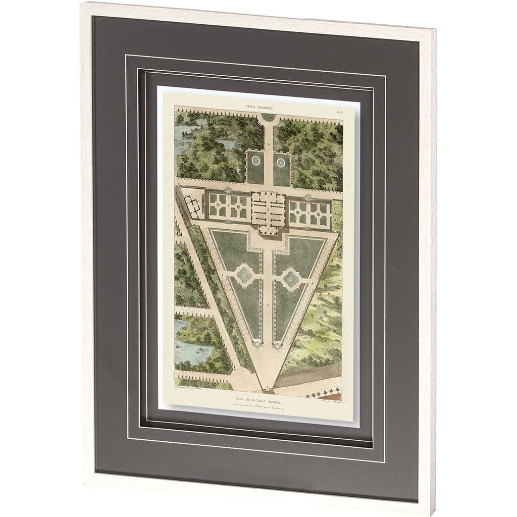 Plan De La Villa Negroni by Mercana Studio a Framed Art Print Matted under Glass — product photograph