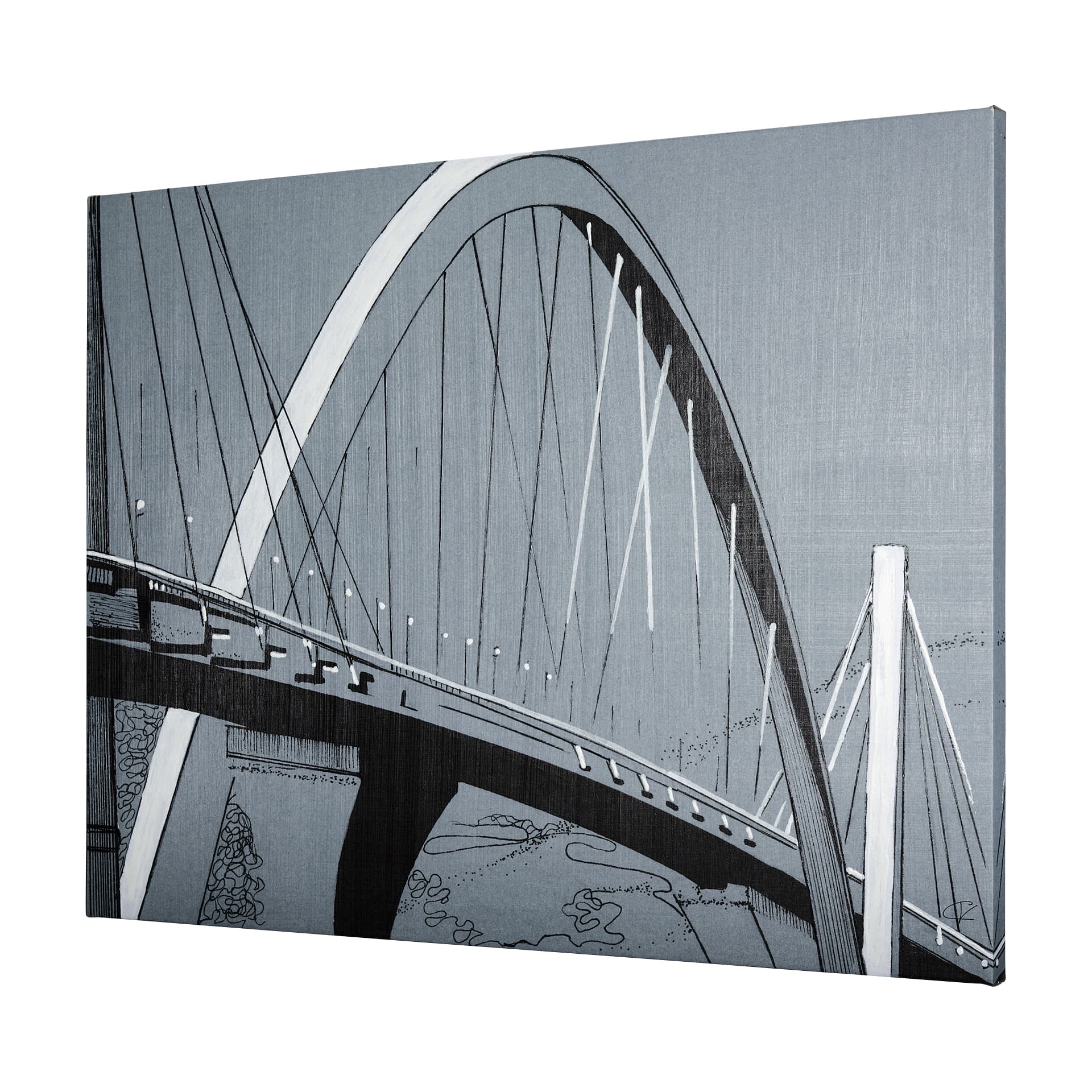 Bridge I by Mercana Studio a Hand Embellished Textured Canvas — product photograph