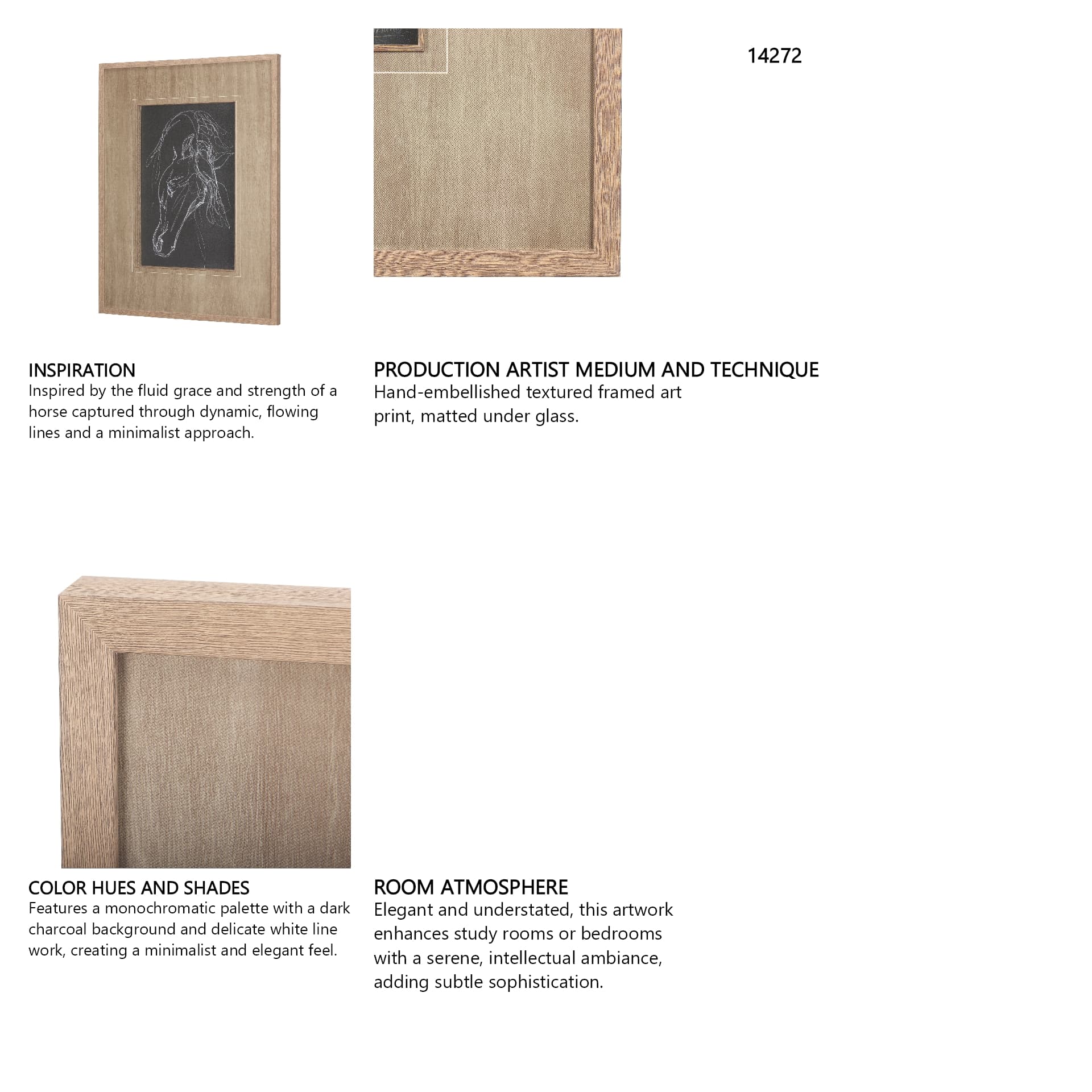 Andalusian Dark I by Mercana Studio a Hand Embellished Textured Framed Art Print Matted under Glass — in a styled room