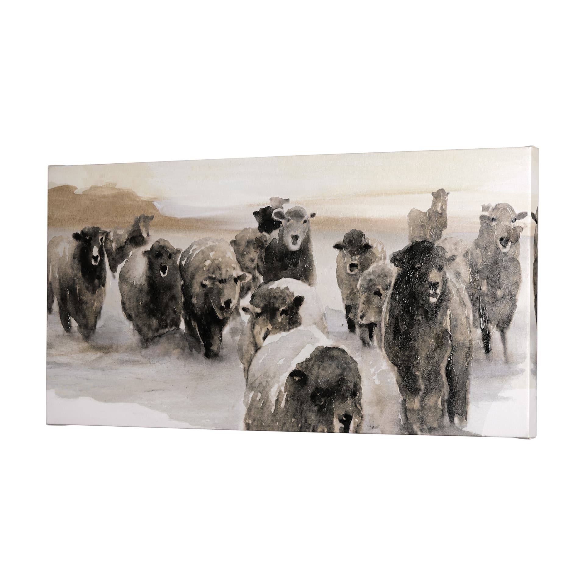 Winter Sheeps II by Stellar Design Studio a Hand Embellished Textured Canvas — product photograph