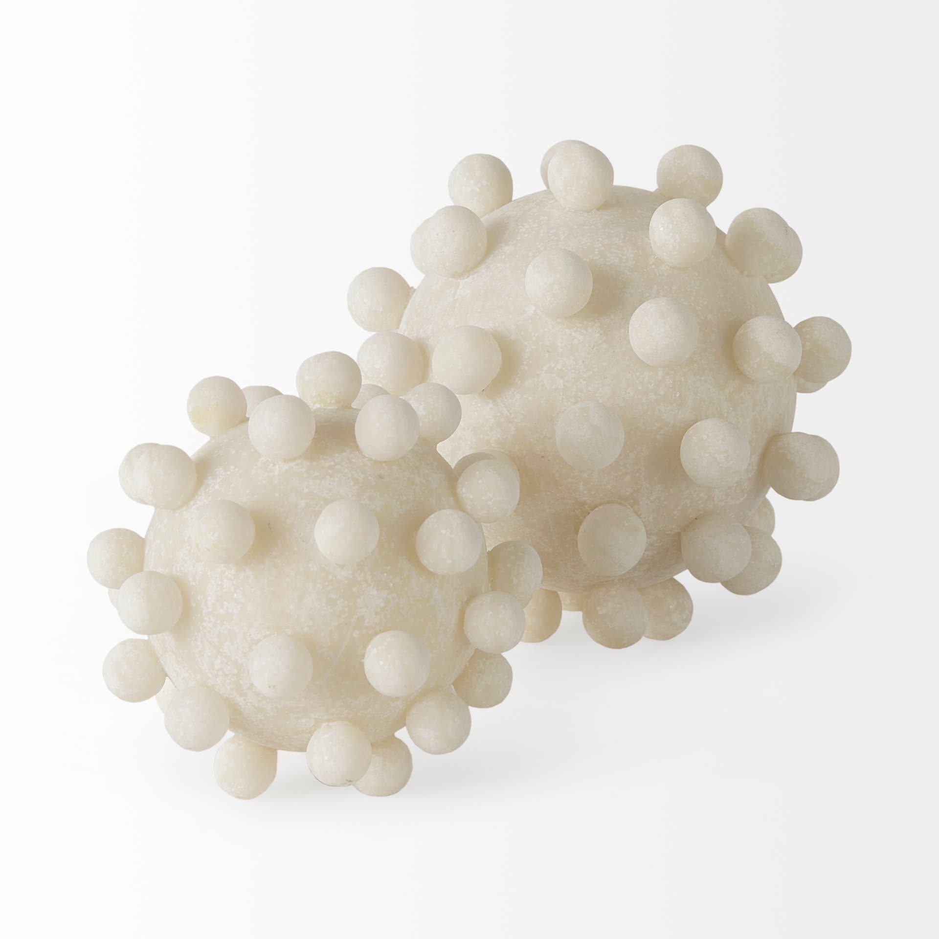 Malo 4.7L x 4.7W x 4.7H Cream Resin Small Sphere Decorative Object — product photograph