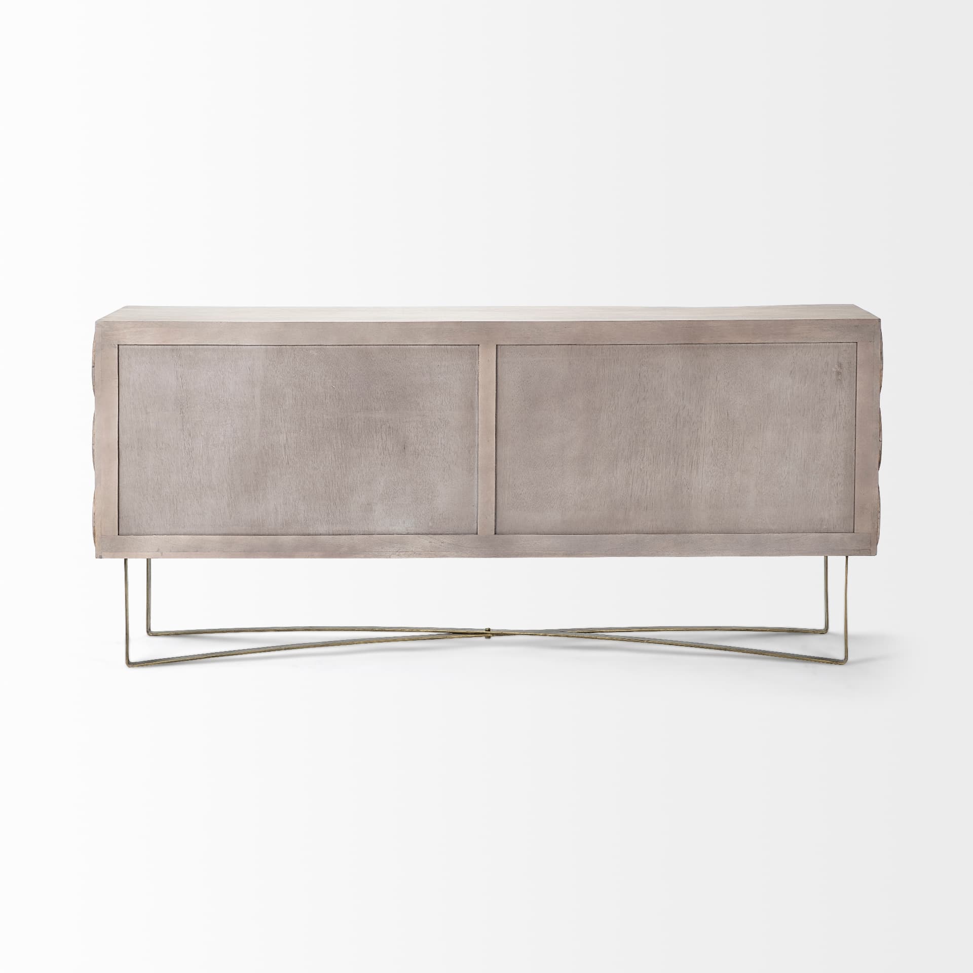 Excelsior I (72x18.3) Solid Wood Gold Metal Base 4 Cabinet Door SideBoard — product photograph
