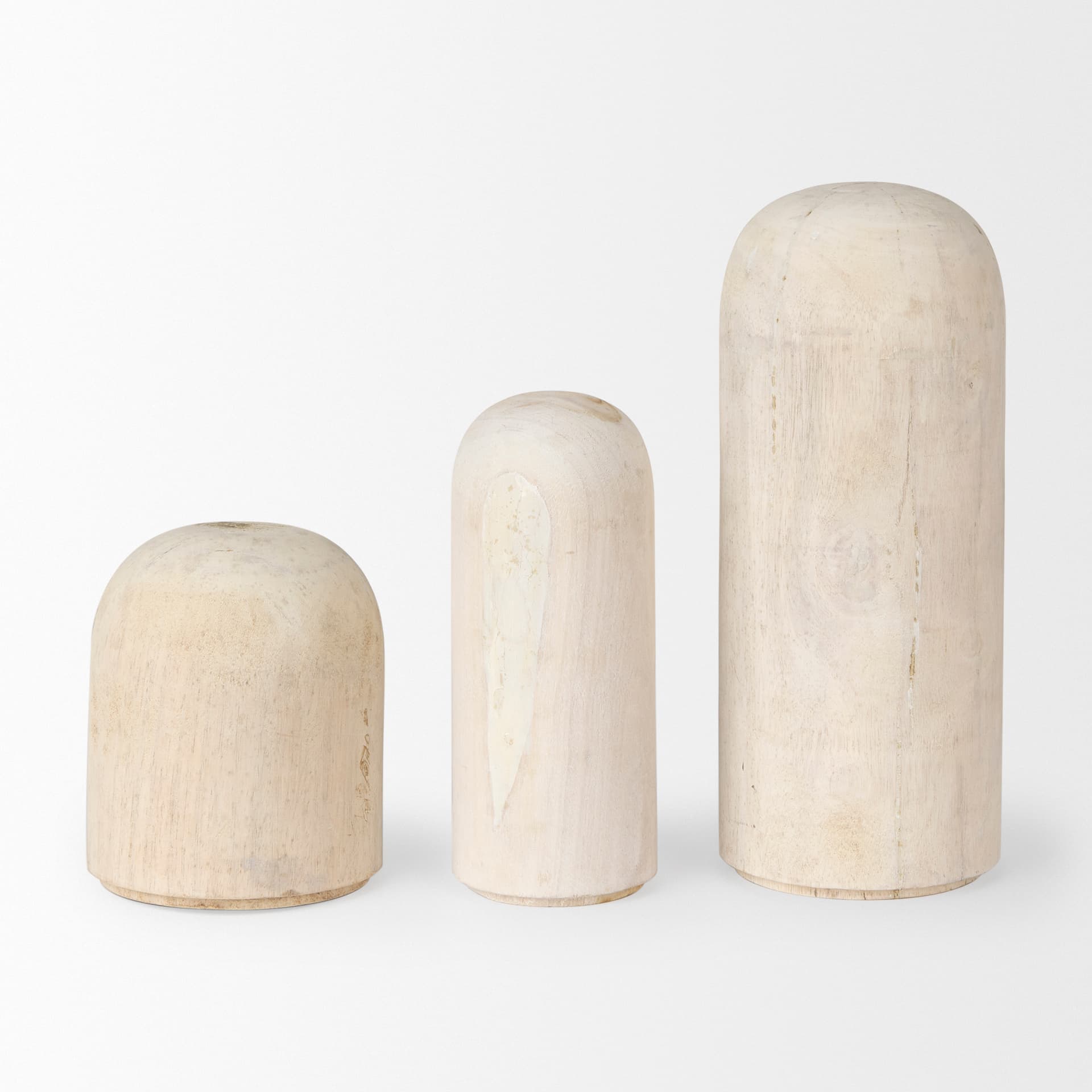 Knox Tall White-Wash Wood Decorative Object — product photograph