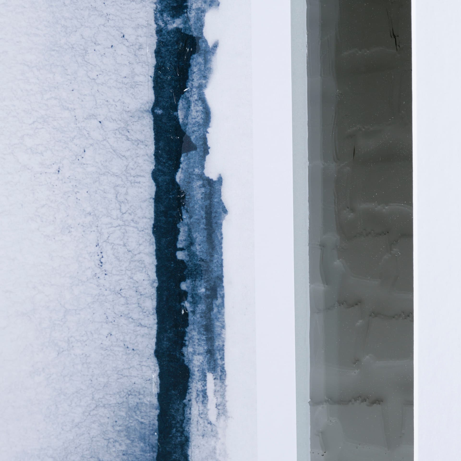 Indigo Lines II by Melody Ducharme a Hand Embellished Textured Framed Art Print Matted under Glass — product photograph