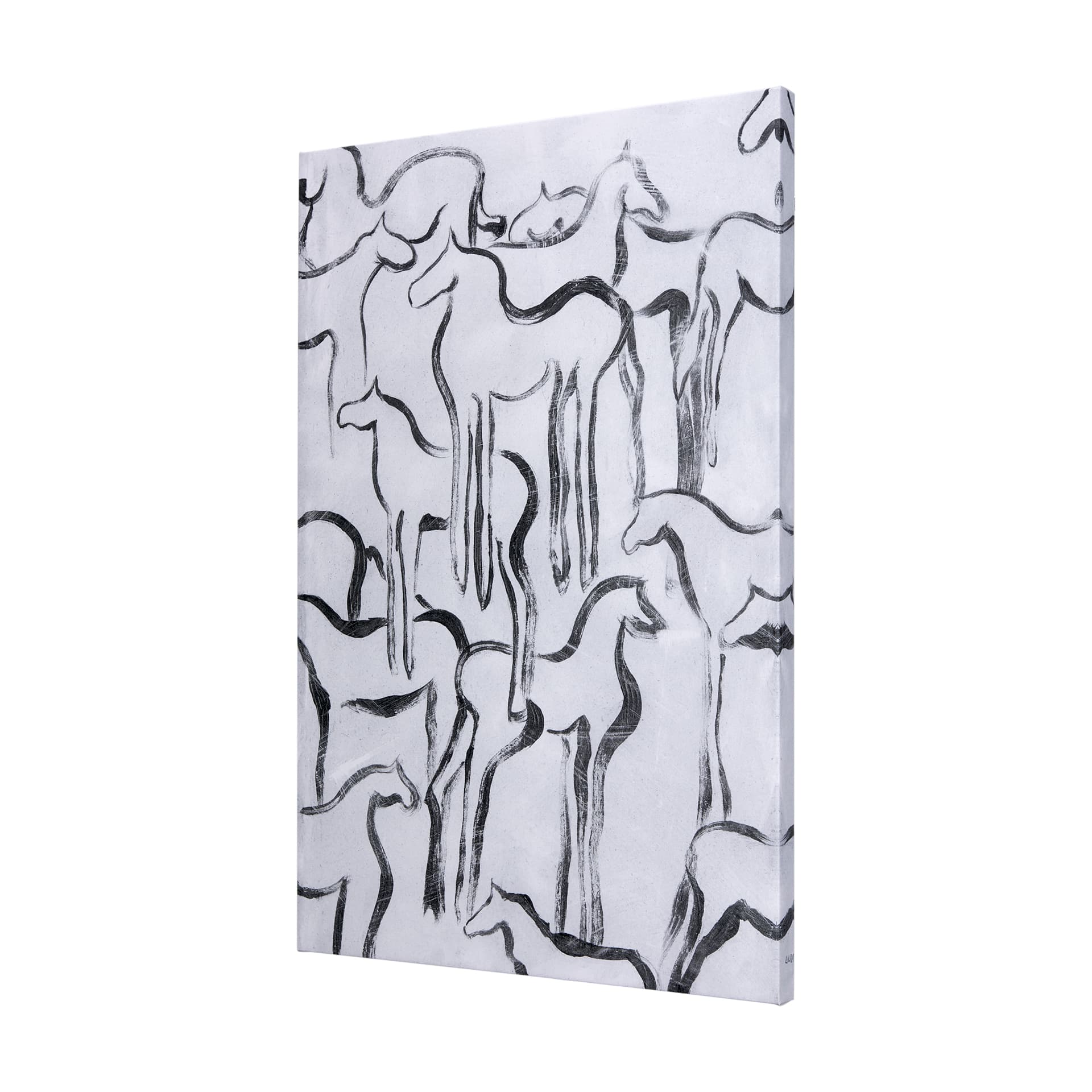 Horse Herd I by Mercana Studio a Hand Embellished Textured Canvas — product photograph