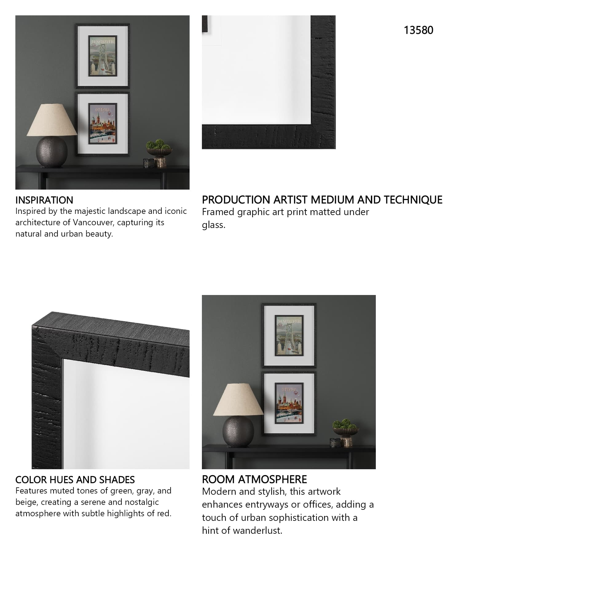 Vancouver Go Canada (M) by Mercana Studio a Framed Art Print Matted under Glass — in a styled room