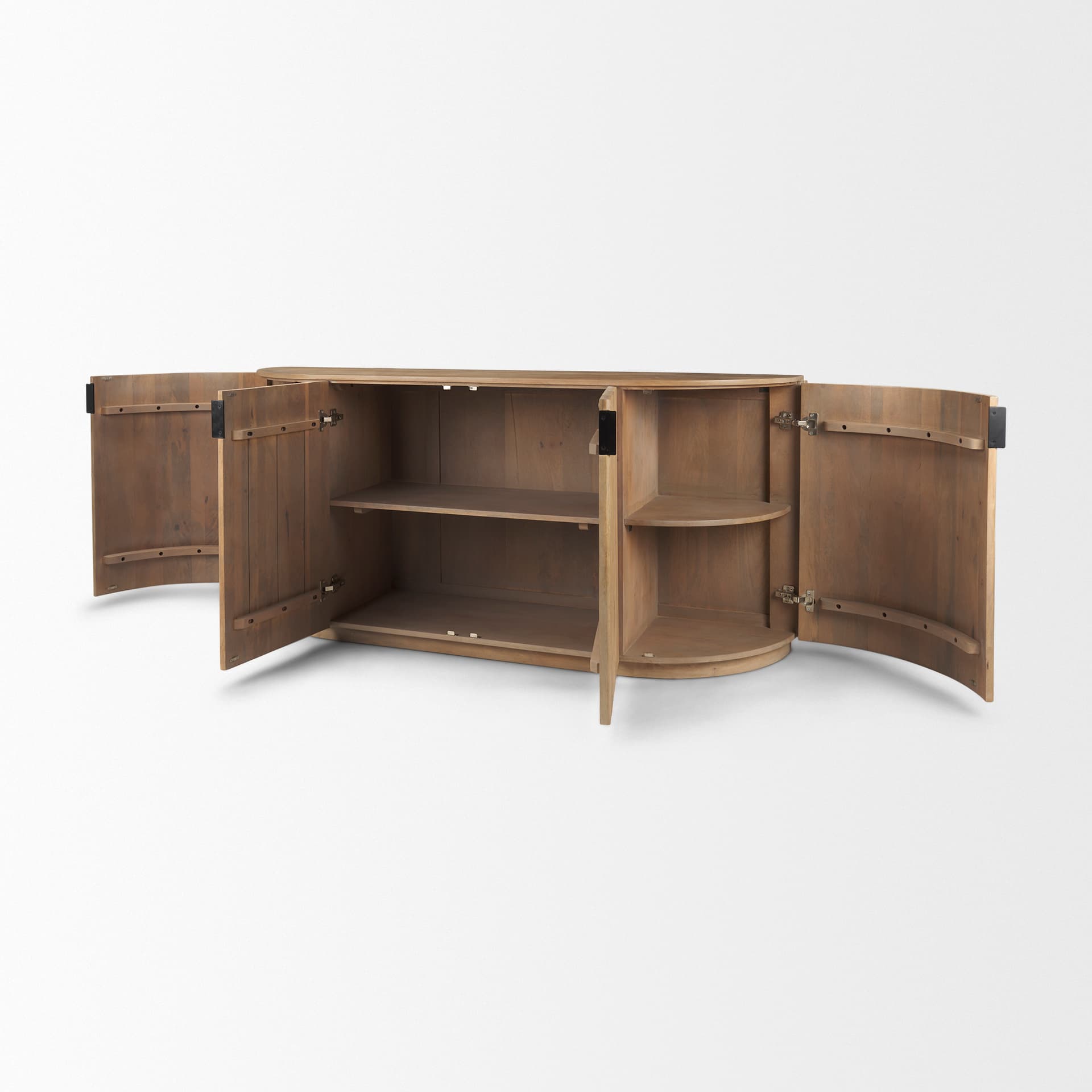 Terra Light Brown Wood Fluted Sideboard — product photograph