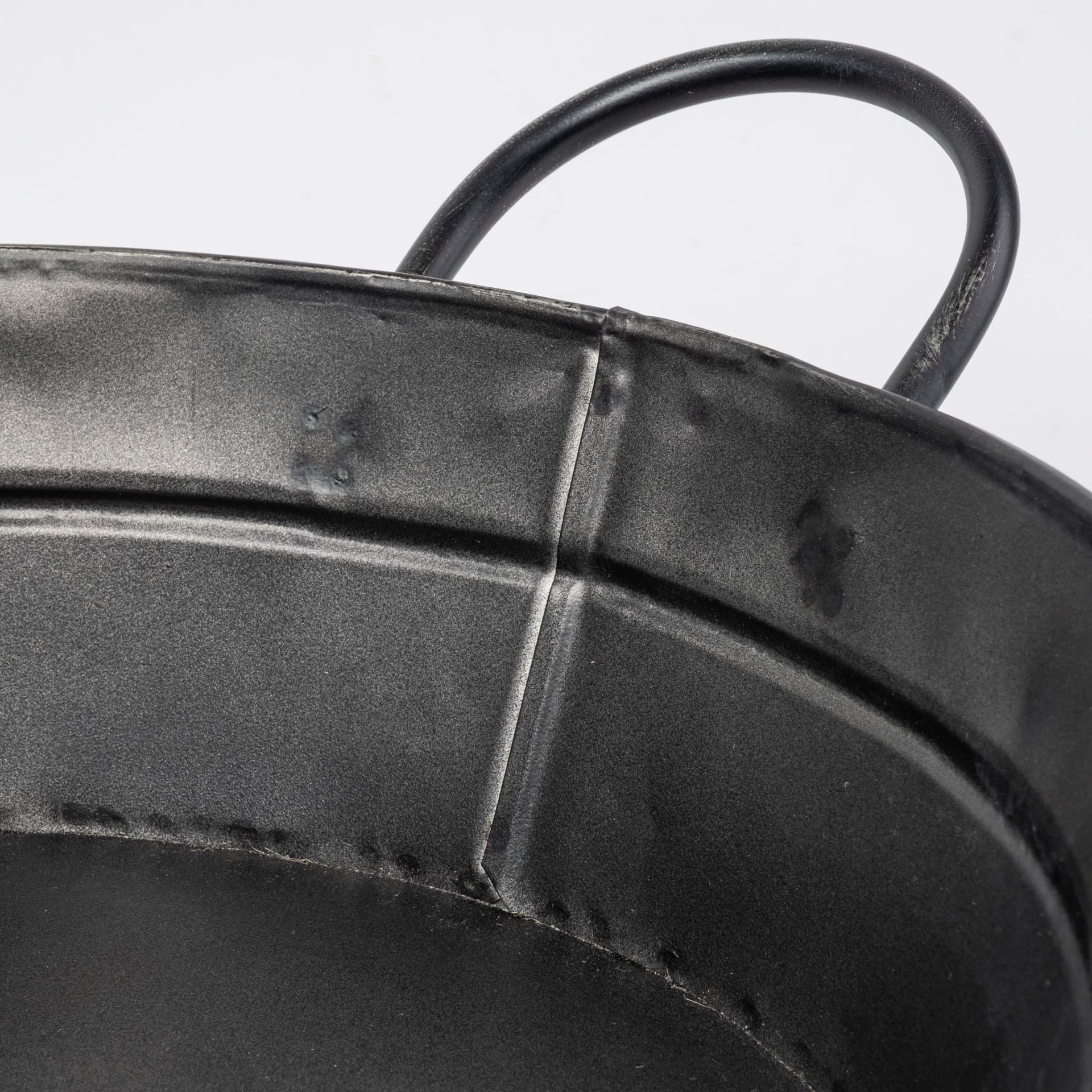 Reno 20L x 14W Black Metal Vintage Inspired Basket — product photograph