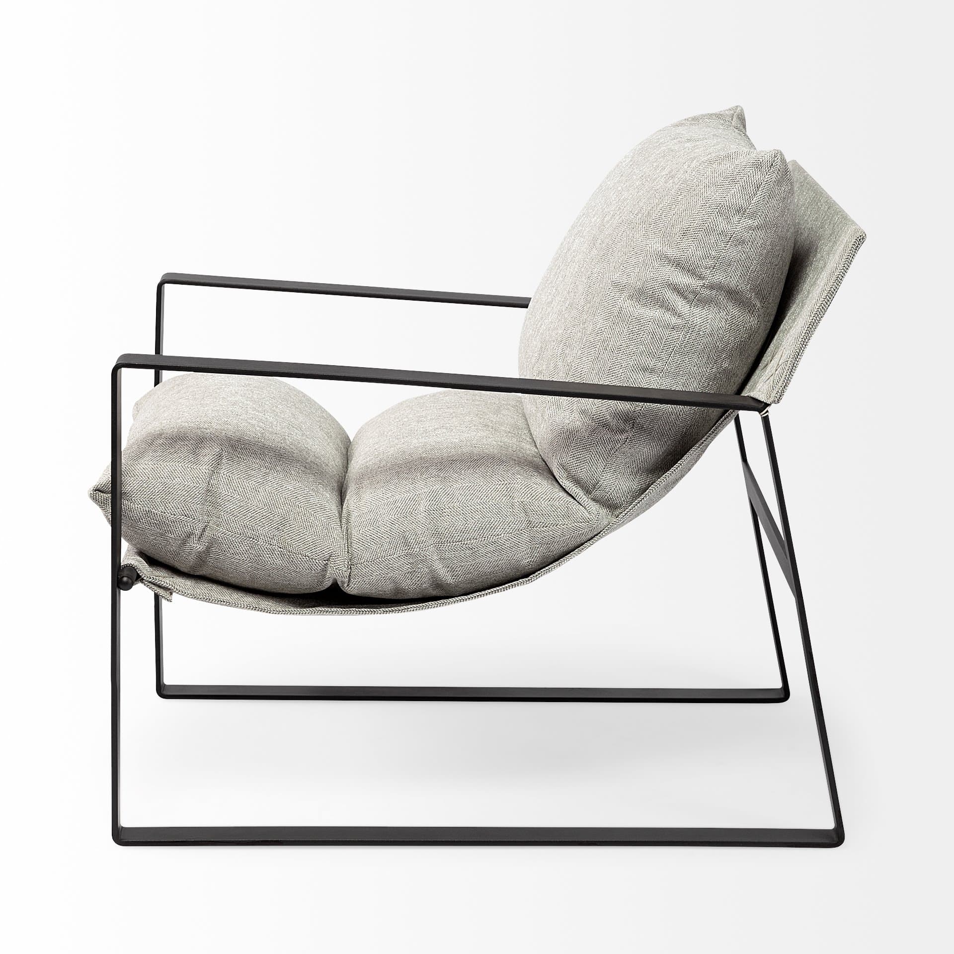 Guilia Frost Gray With Metal Frame Sling Accent Chair — product photograph