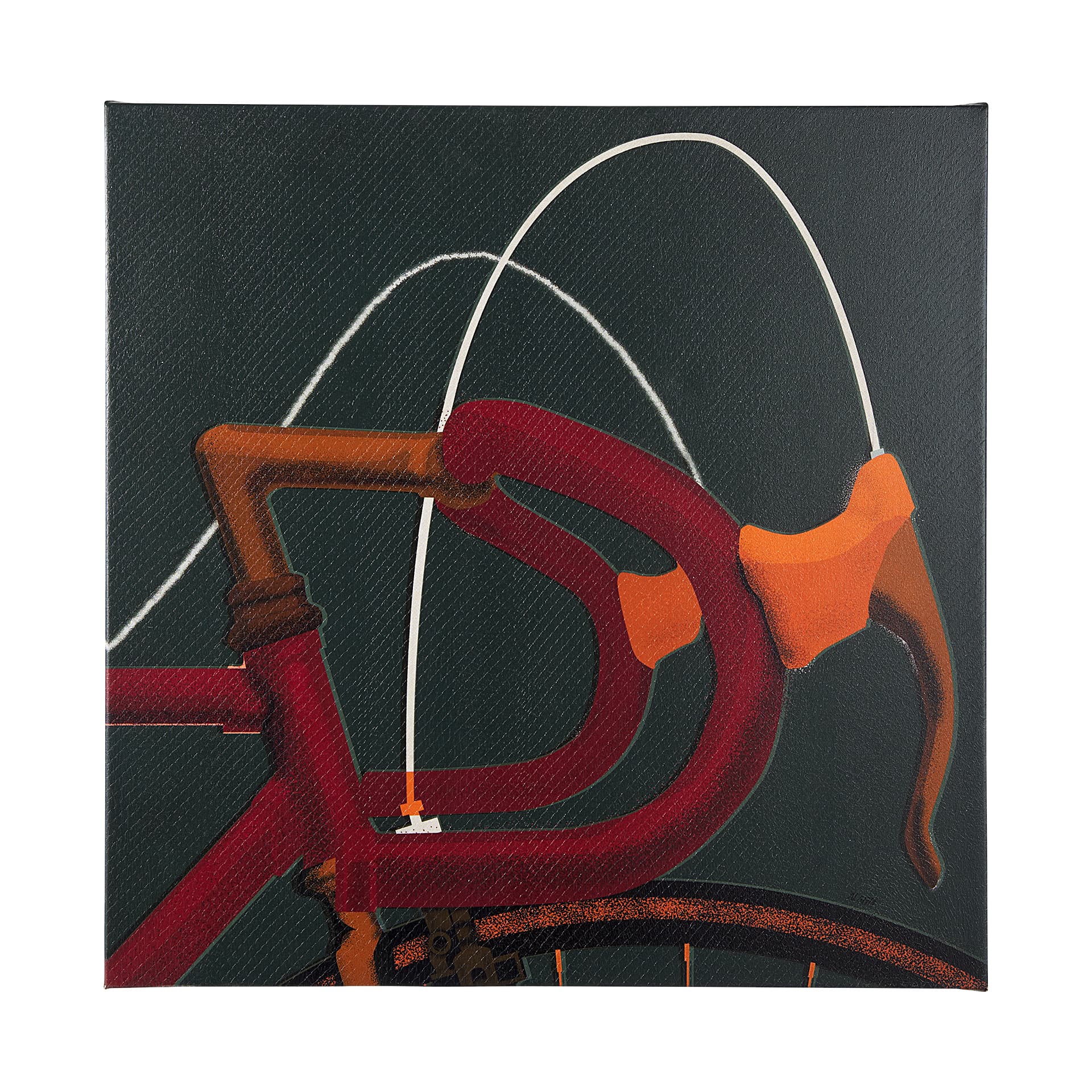 Bike Handle Green by Alarm a Hand Embellished Textured Canvas — product photograph