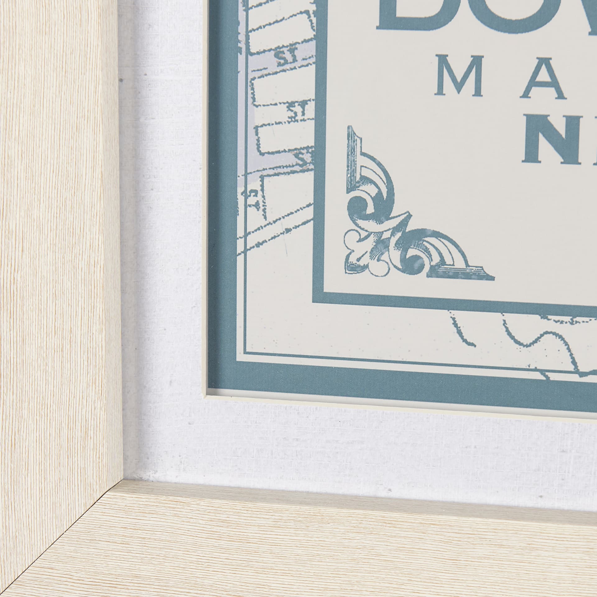 Manhattan Map II by Mercana Studio a Hand Embellished Textured Framed Art Print Matted under Glass — product photograph