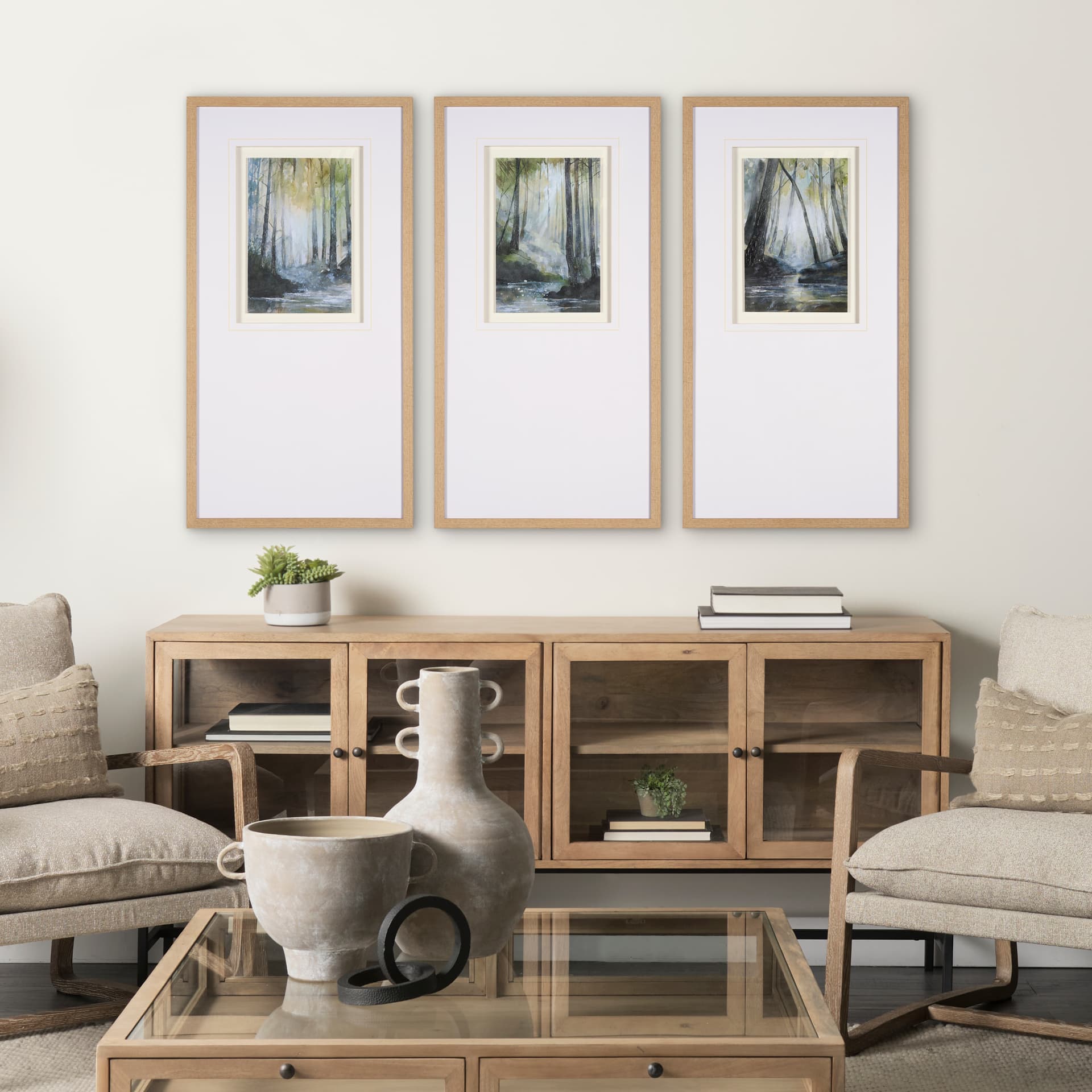 Spring Light II by Mercana Studio a Hand Embelished Textured Framed Art Print Matted under Glass — in a styled room