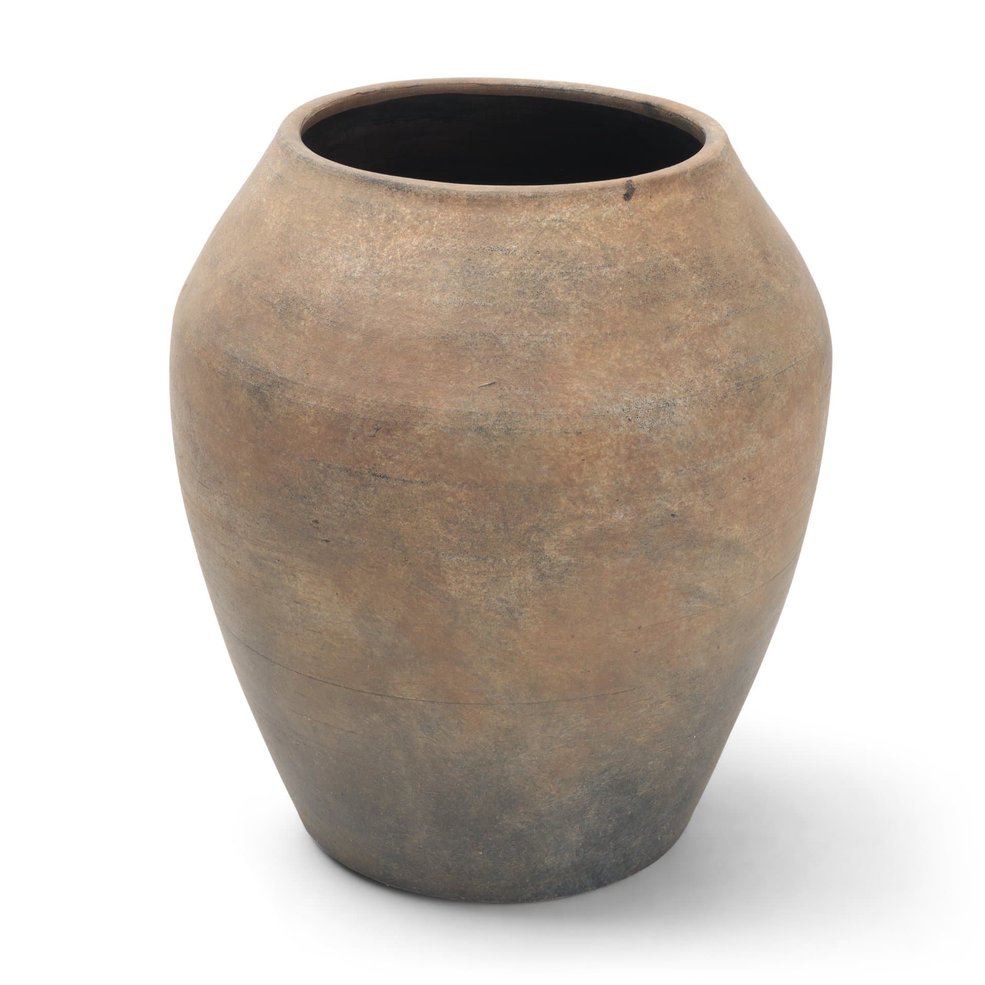 Cotto 10.6H Two Tone Wide Mouth Weathered Terracotta Urn Vase — product photograph