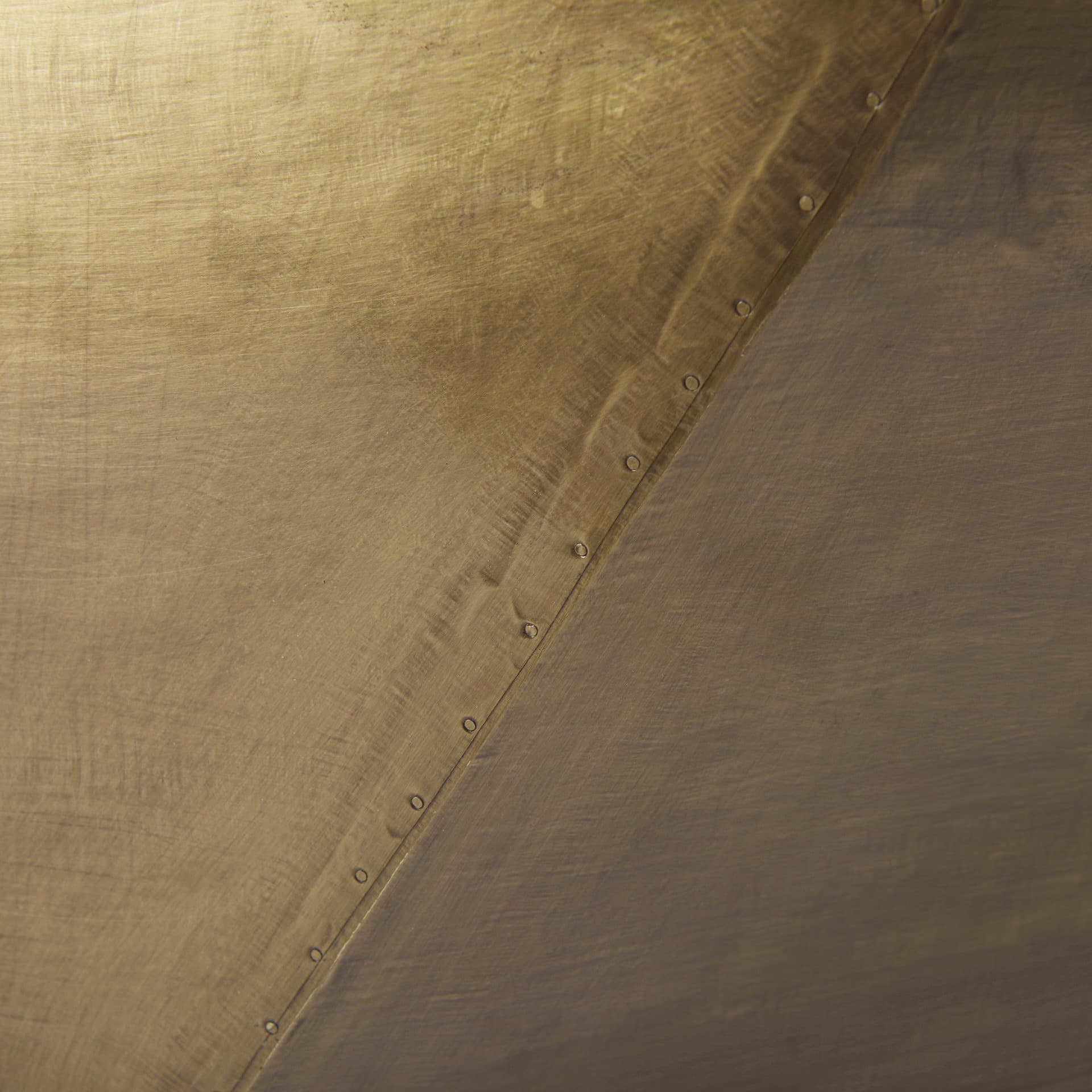 Esagono Octagonal Gold Metal-Clad Reclaimed Wood Coffee Table w/ Storage — product photograph