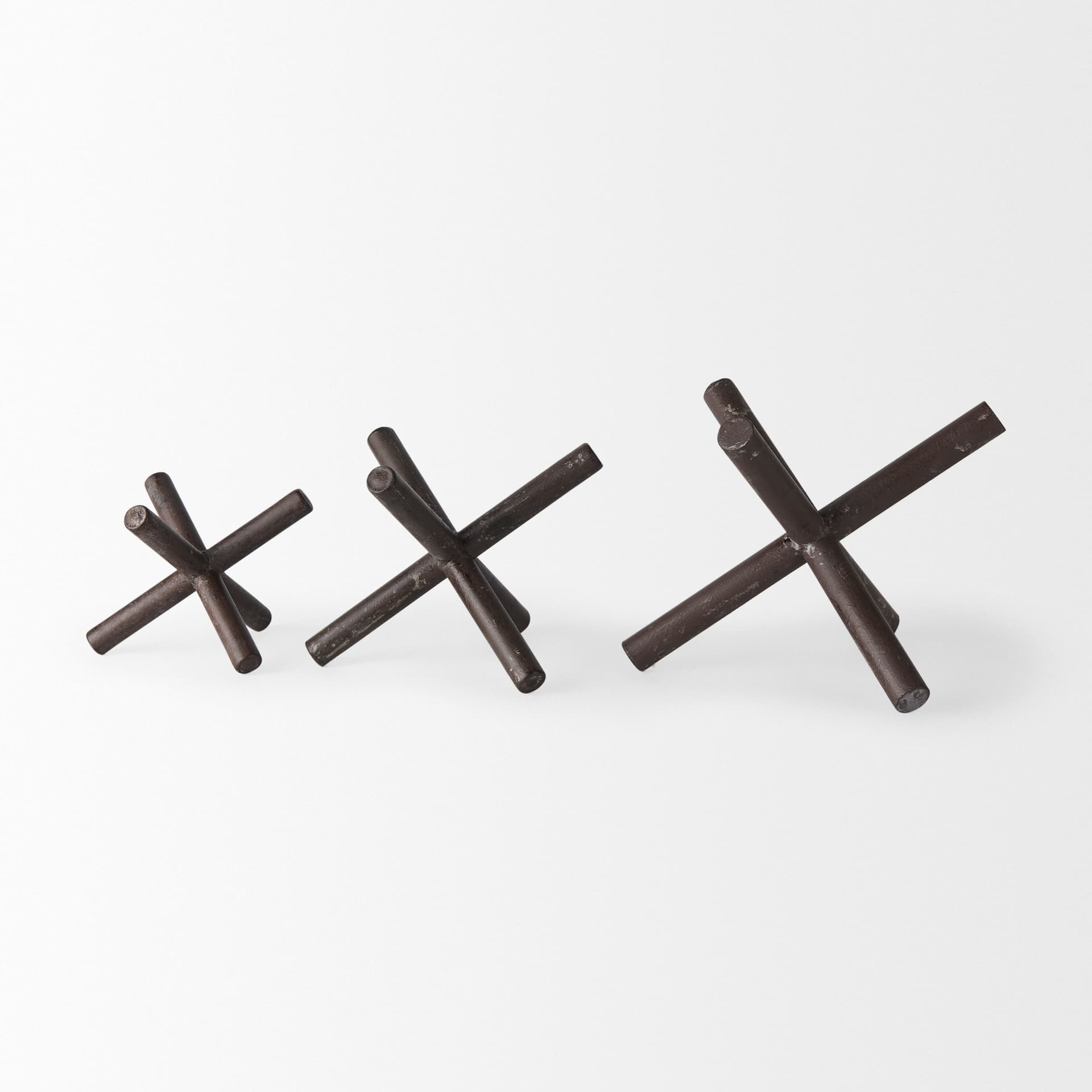 Astericks I (Large) 10L x 10W Brown Metal Decor Object — product photograph
