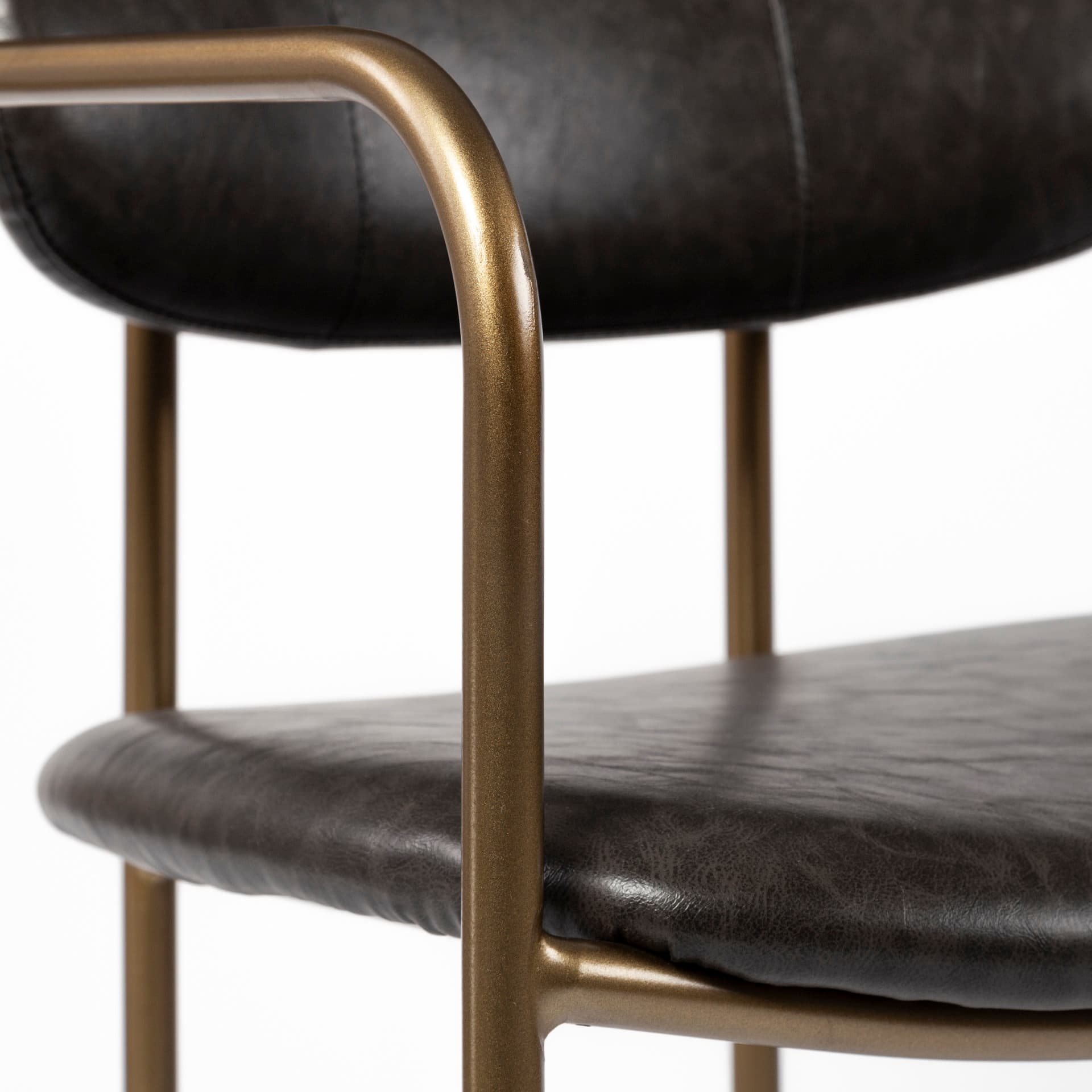 Parker Low Back 26.5in Seat Counter Stool | Brown Faux Leather — product photograph