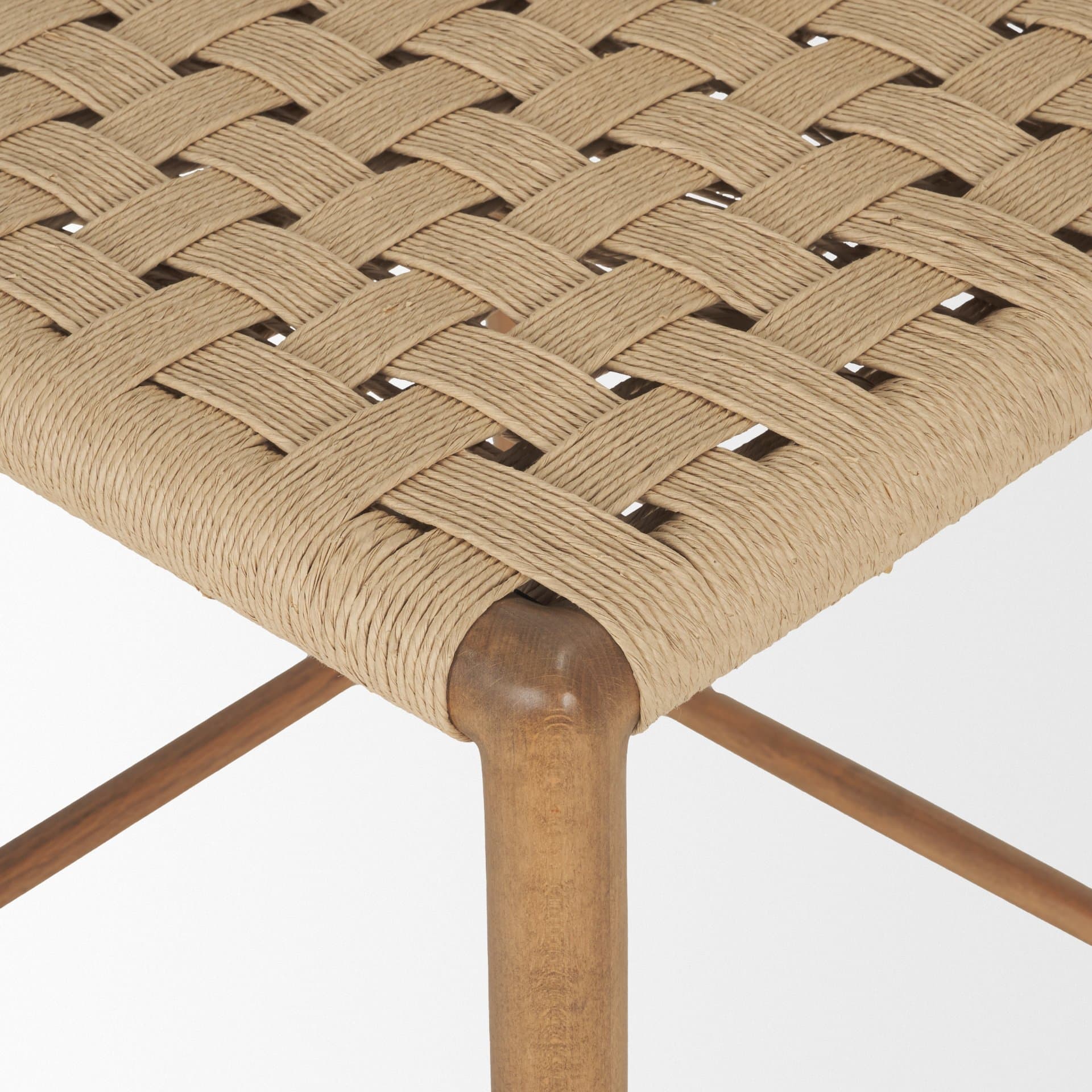 Brinley Backless 39in Seat Counter Stool | Paper Rope w/ Brown Wood — product photograph