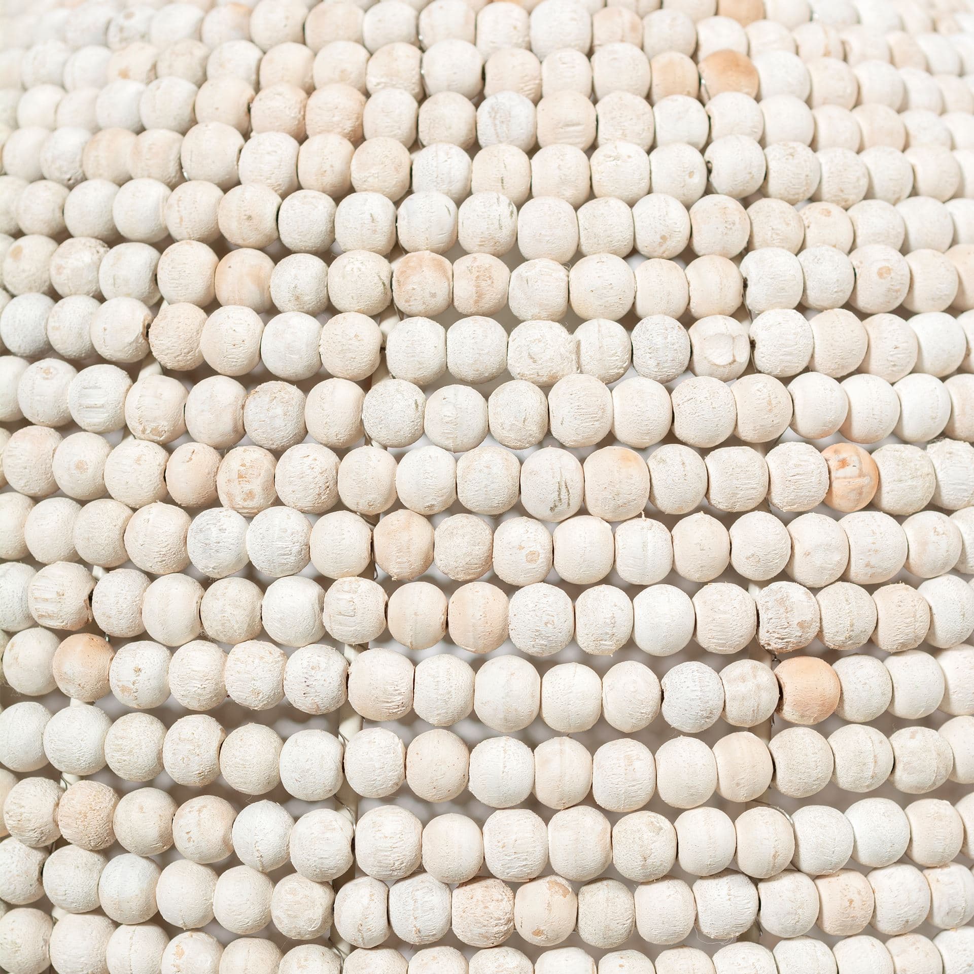 Theta 15.5x14.5 White-Washed Wood Beaded Pendant Light — product photograph