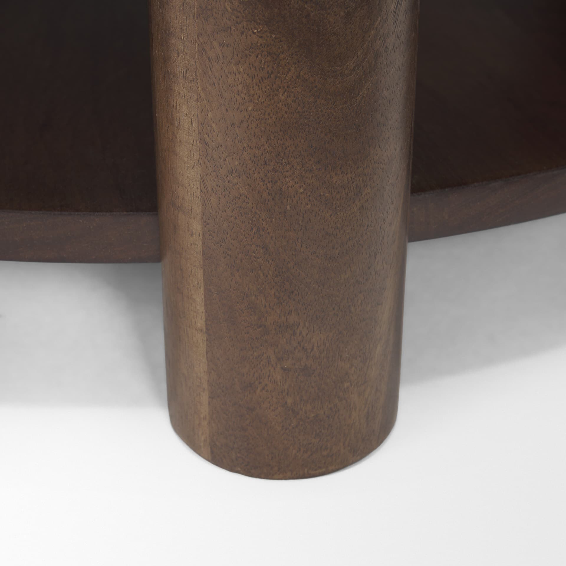 Jovia Brown Mango Wood W/ Cappuccino Marble Round Coffee Table — product photograph