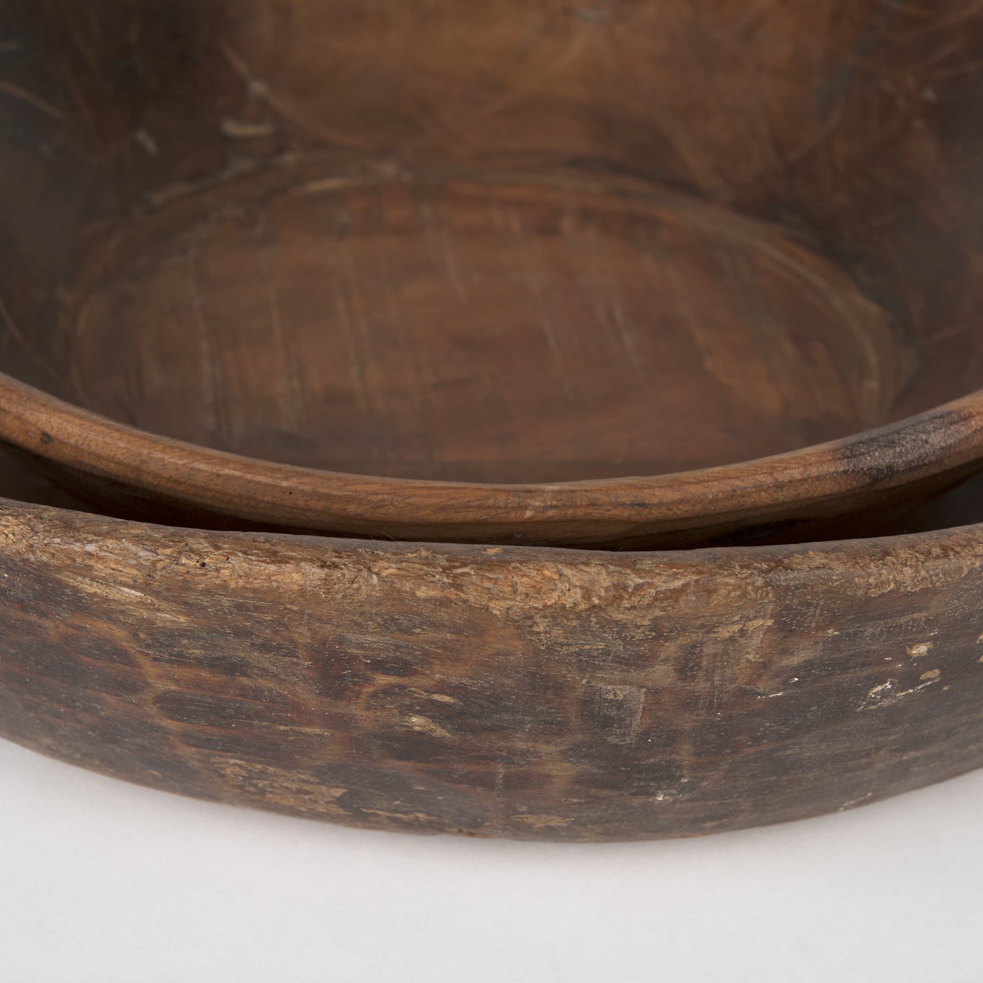Nikita Set of 2 Large Medium Brown Reclaimed Wood Bowls — product photograph