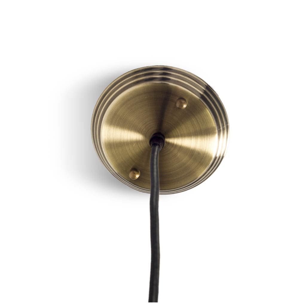 Hines I 4x8 Antiqued-Brass Metal Cage Pendant Light — product photograph