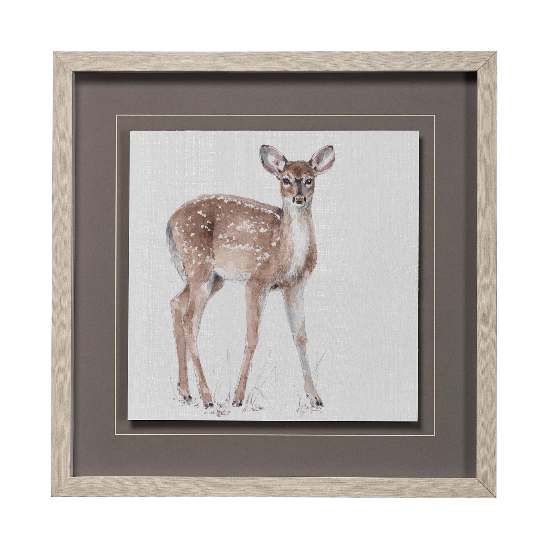 Forest Friends XII (Deer) by Lisa Audit Hand Embellished Textured Framed Art Print Matted under Glas — product photograph