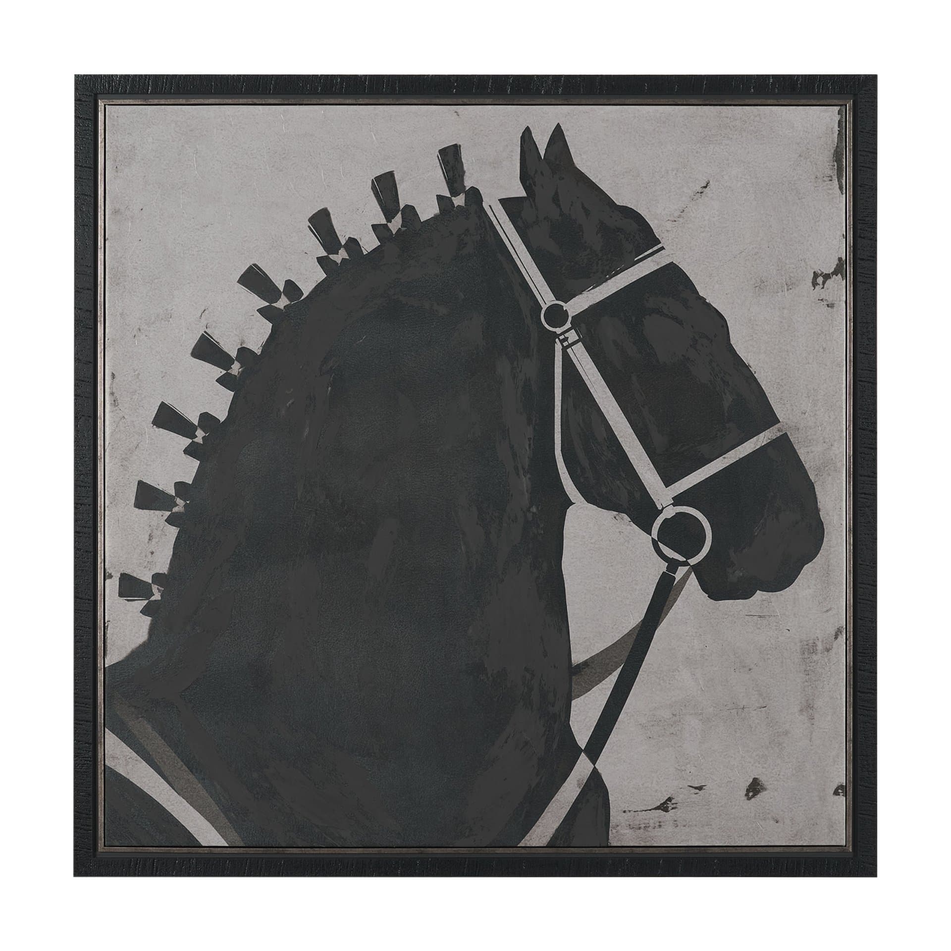 Steed 2 by Mercana Studio Hand-Embellished Textured Framed Canvas Artwork — product photograph