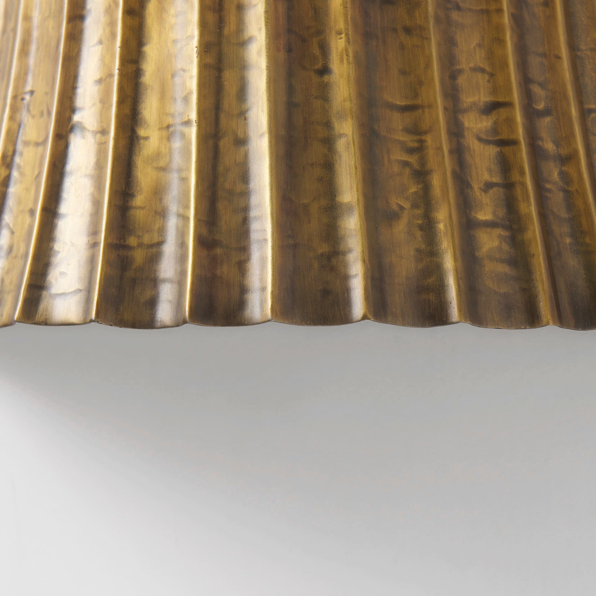Letitia 10.5L x 5.5W x 11.0H Gold Hammered Metal Fan Wall Sconce — product photograph