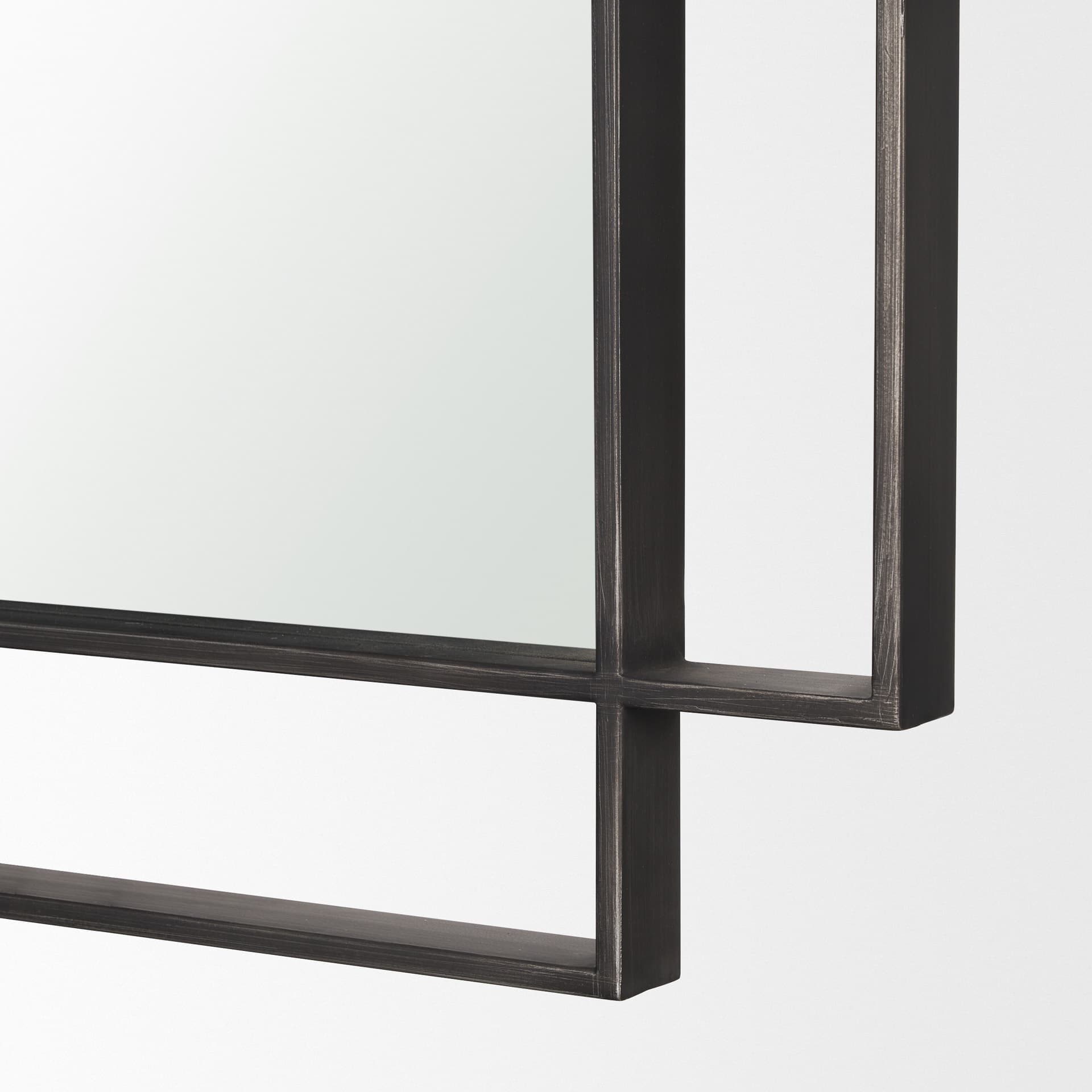 Tiva Rectangular Dual Metal Frame Gunmetal Mirror — product photograph