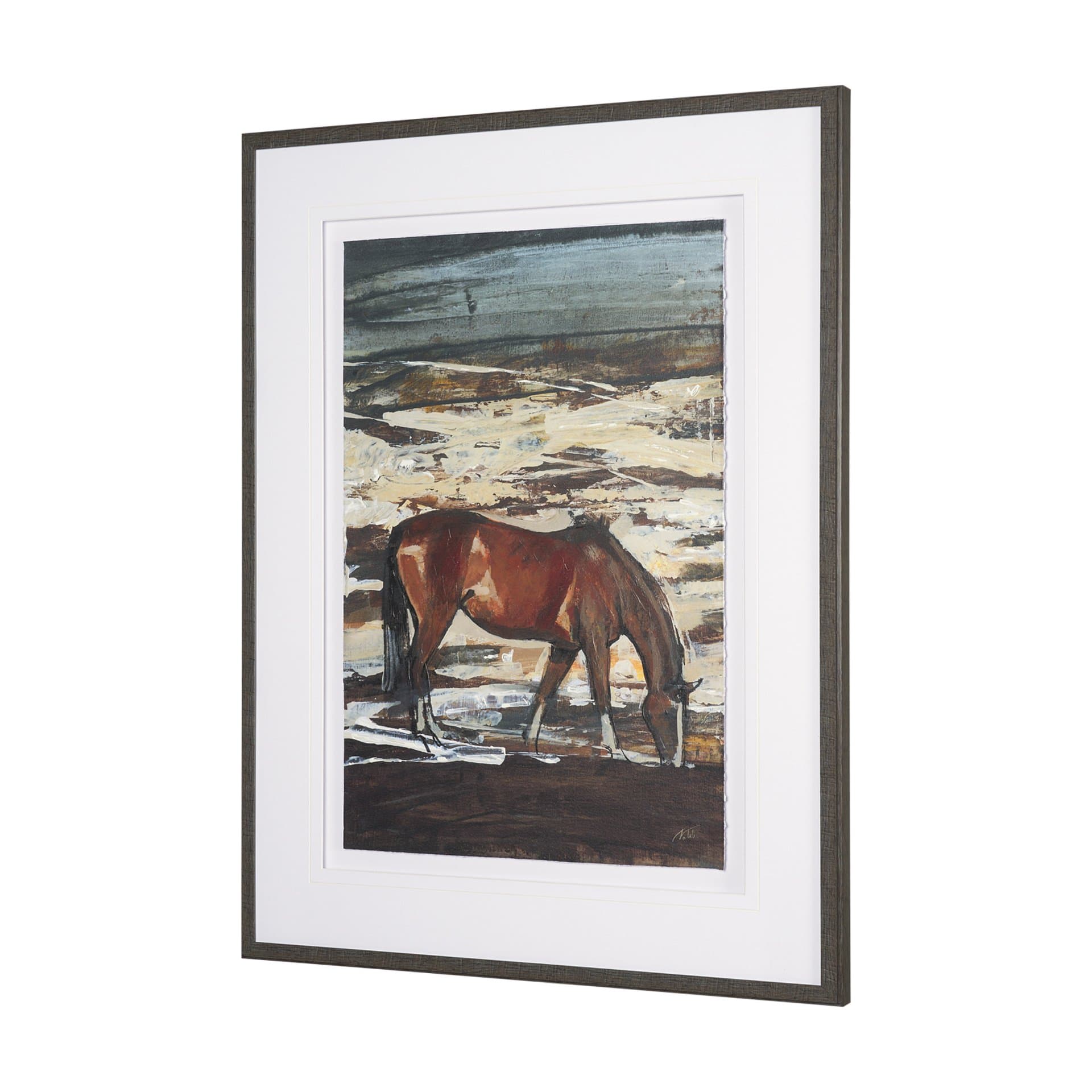 Equine Echoes I by Mercana Studio Hand Embelished Textured Framed Artwork Matted under Glass — product photograph