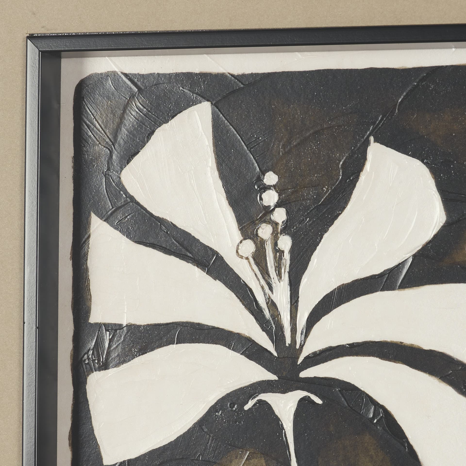 Spanish Tile Dark IV by Mercana Studio Textured Framed Artwork Matted under Glass — product photograph