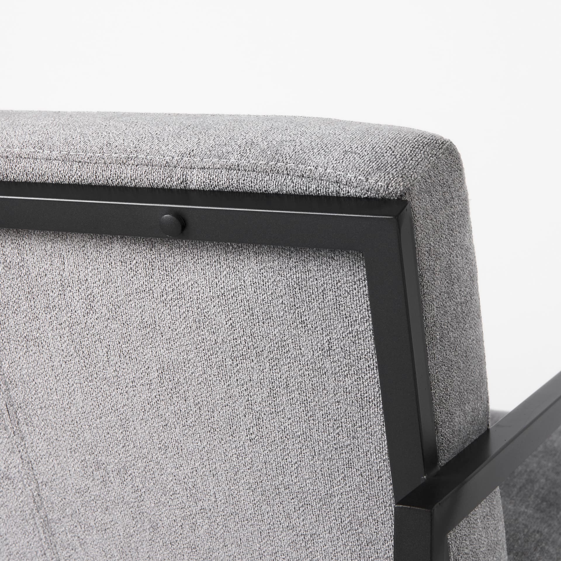 Armelle Gray Fabric Seat W/Black Metal Frame Accent Chair — product photograph