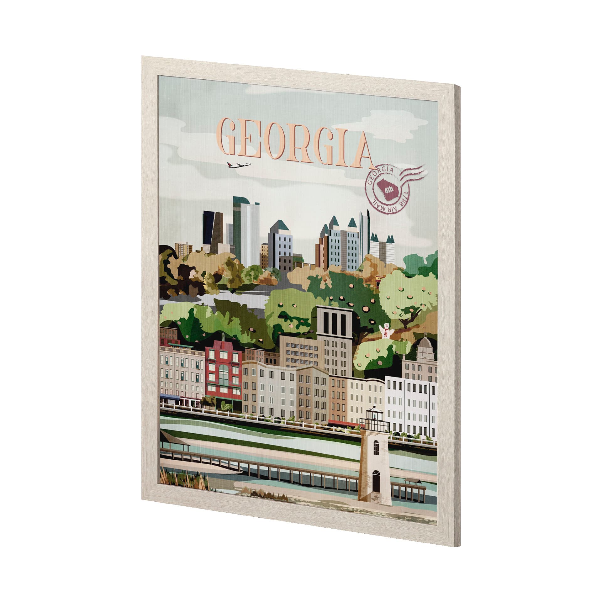 Georgia Go USA (L) by Mercana Studio a Hand Embellished Decograph Framed Art Print — product photograph