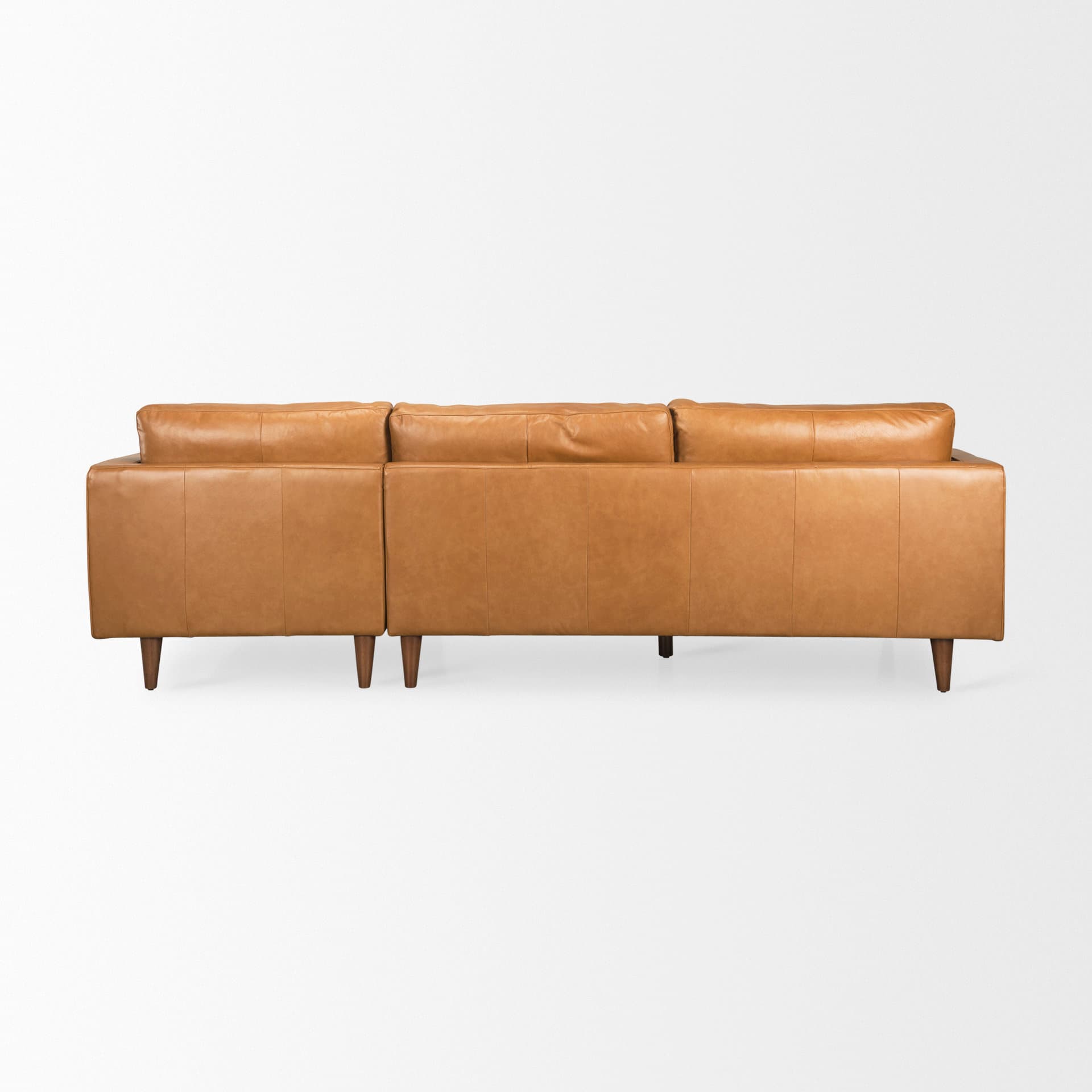 Elton 111.4L x 68.1W x 34.3H Tan Leather Right Chaise Sectional — product photograph