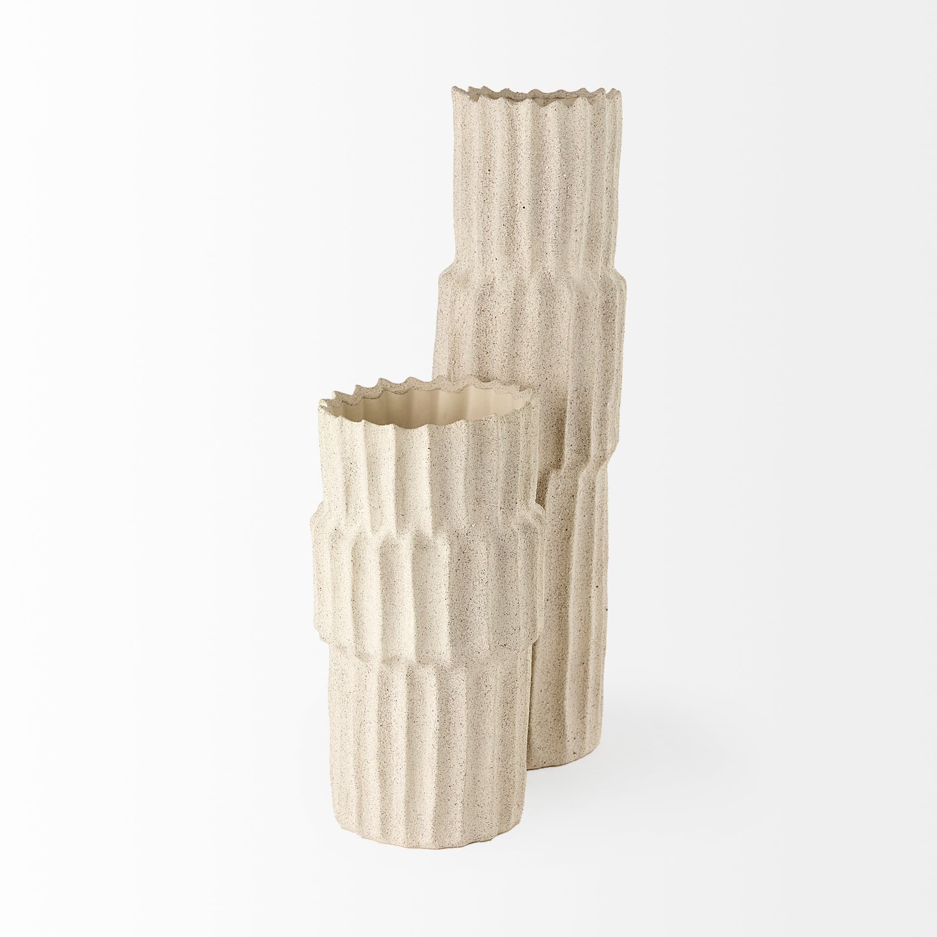 Cardon 23.0H Cream Ceramic Vase — product photograph